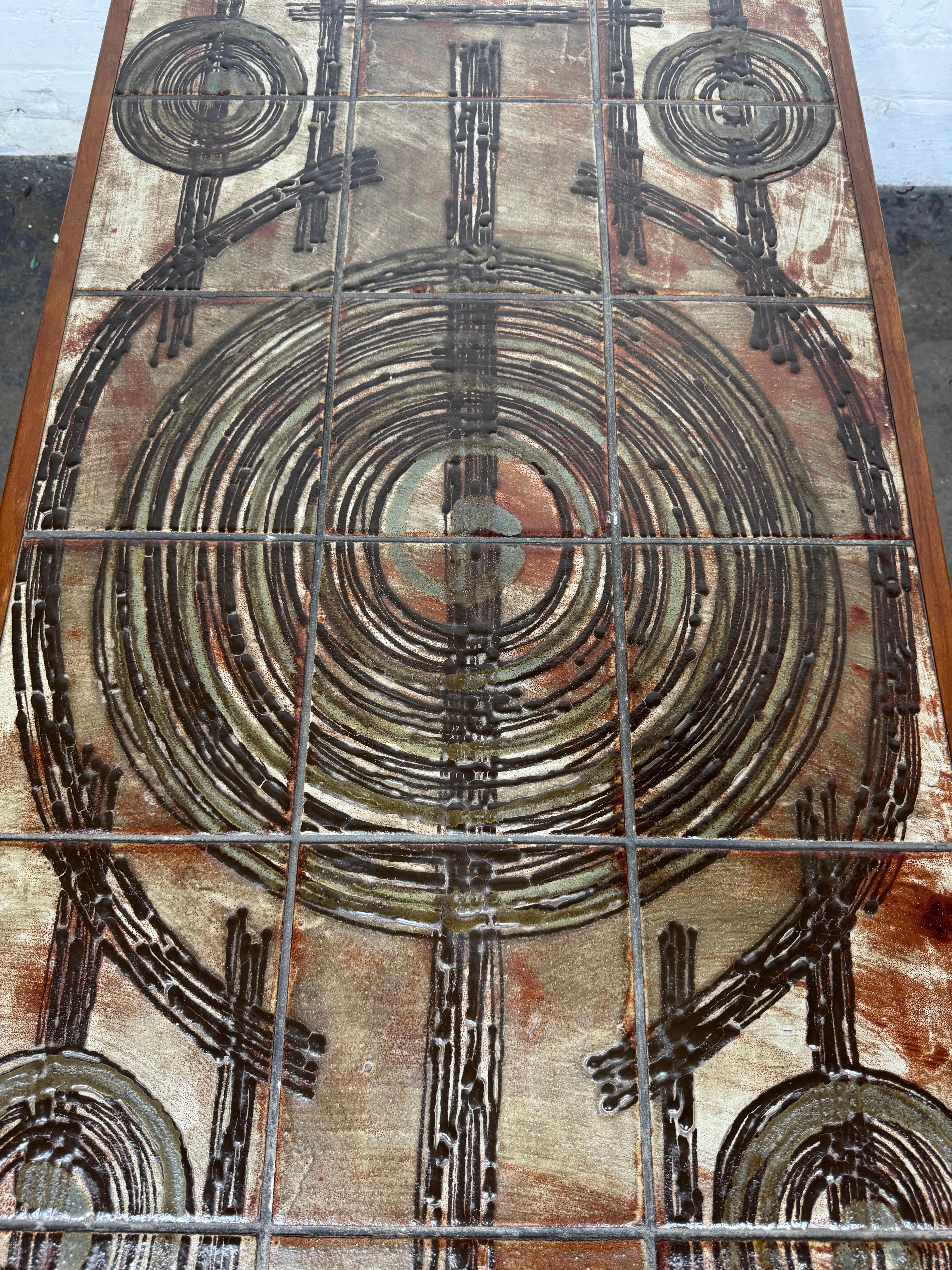 Stunning Teak & Tile Coffee / Cocktail Table by Ox-Art -Trioh c.1978 / Denmark For Sale 4