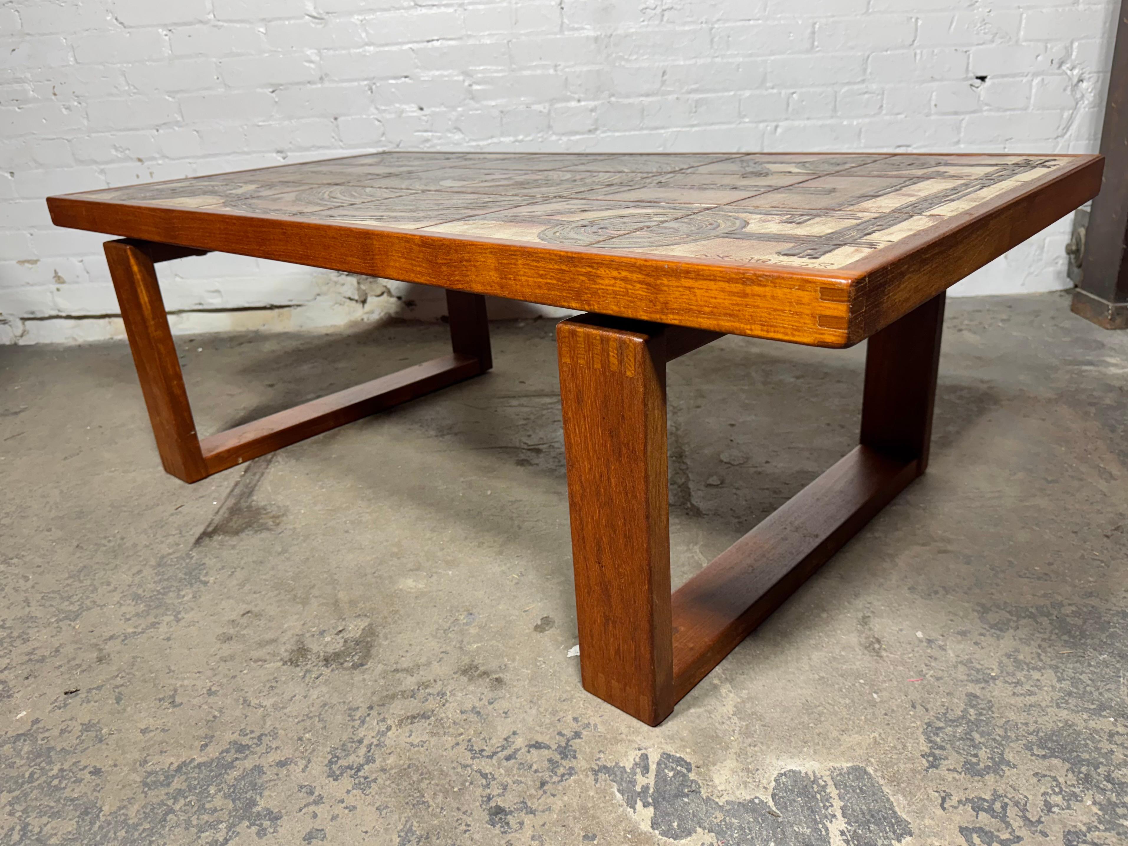 Danish Stunning Teak & Tile Coffee / Cocktail Table by Ox-Art -Trioh c.1978 / Denmark For Sale