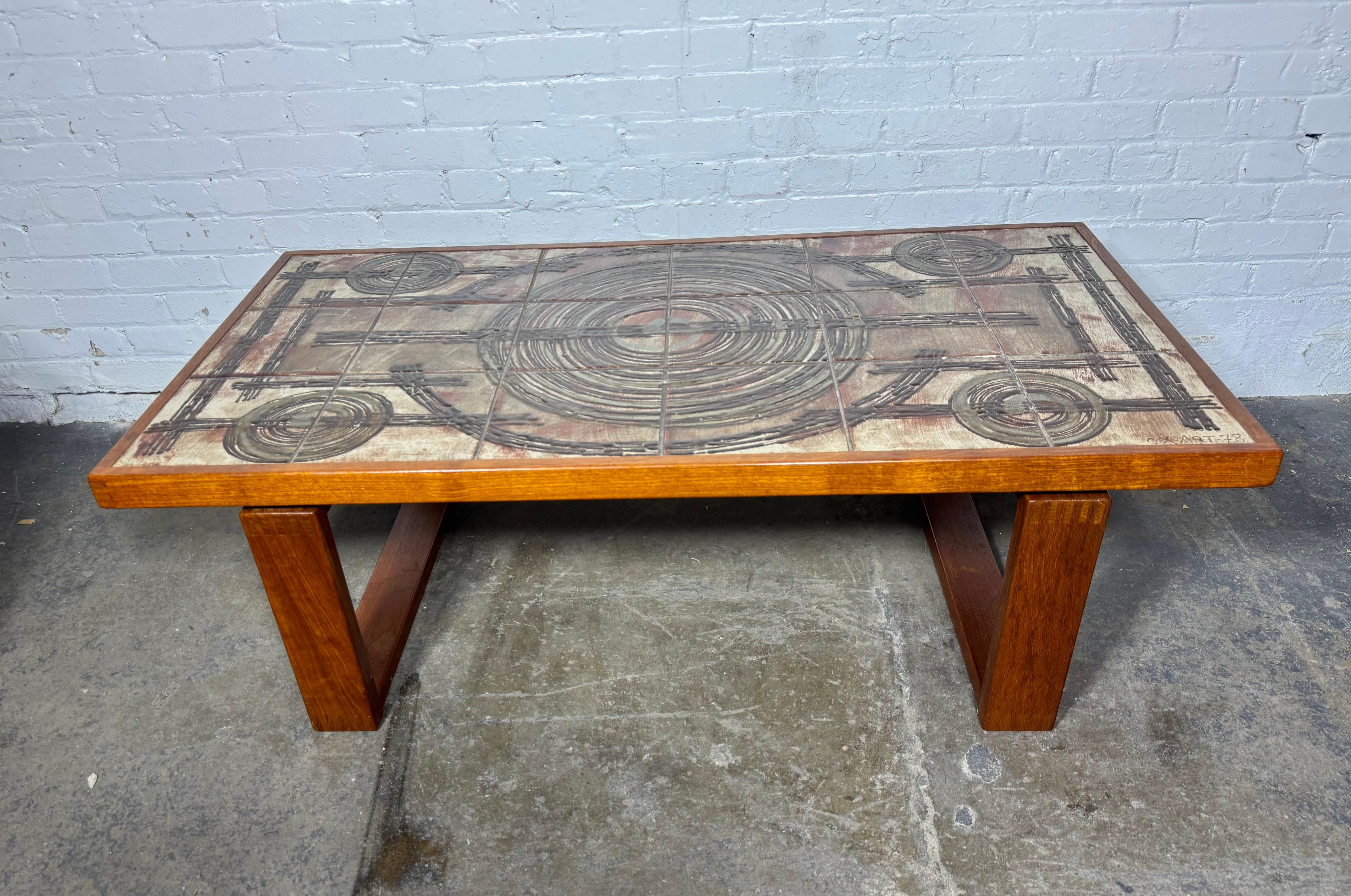 Late 20th Century Stunning Teak & Tile Coffee / Cocktail Table by Ox-Art -Trioh c.1978 / Denmark For Sale