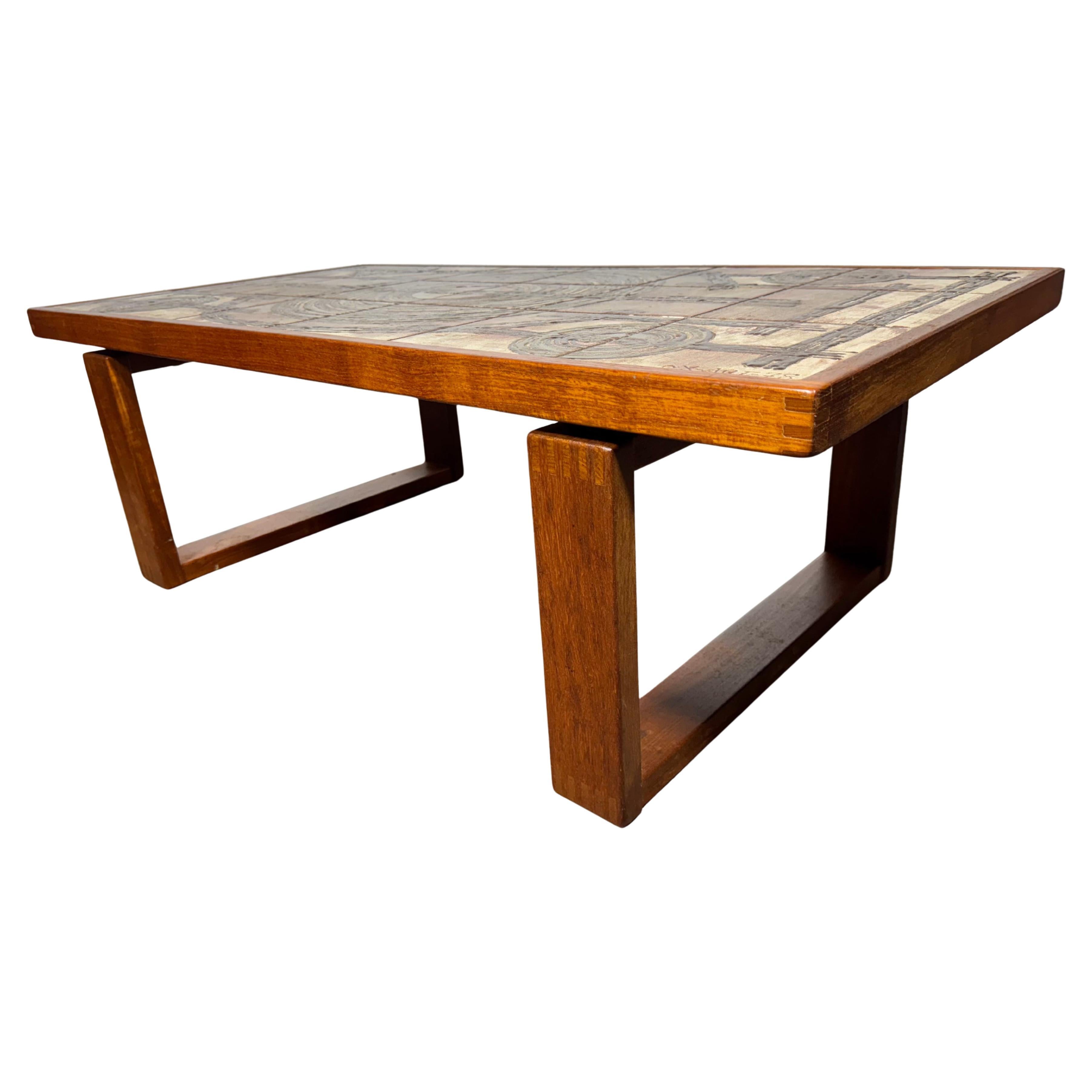 Stunning Teak & Tile Coffee / Cocktail Table by Ox-Art -Trioh c.1978 / Denmark For Sale