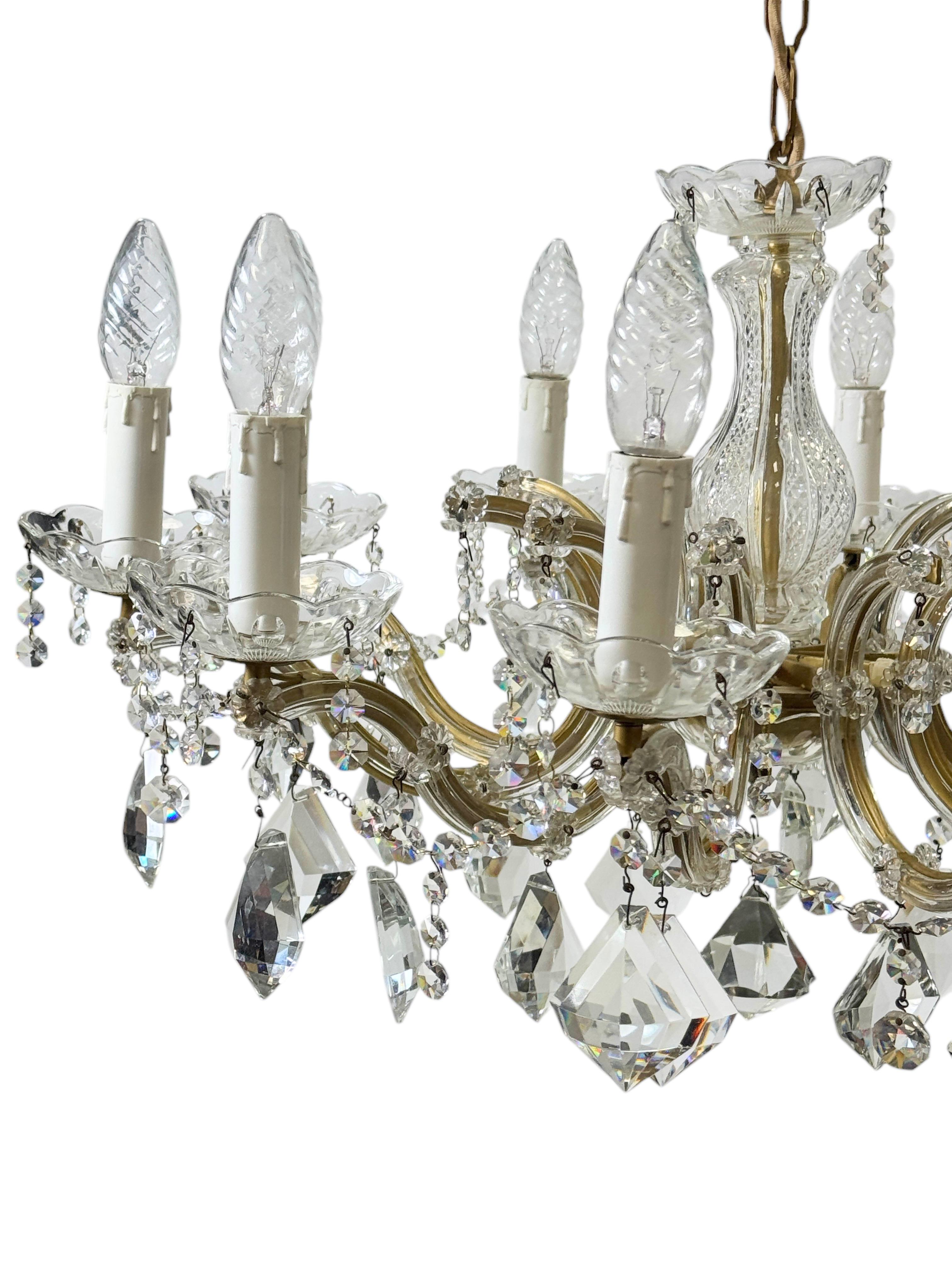 Hollywood Regency Superbe lustre à dix lumières en cristal de style Marie-Thérèse, milieu du siècle dernier, années 1960 en vente