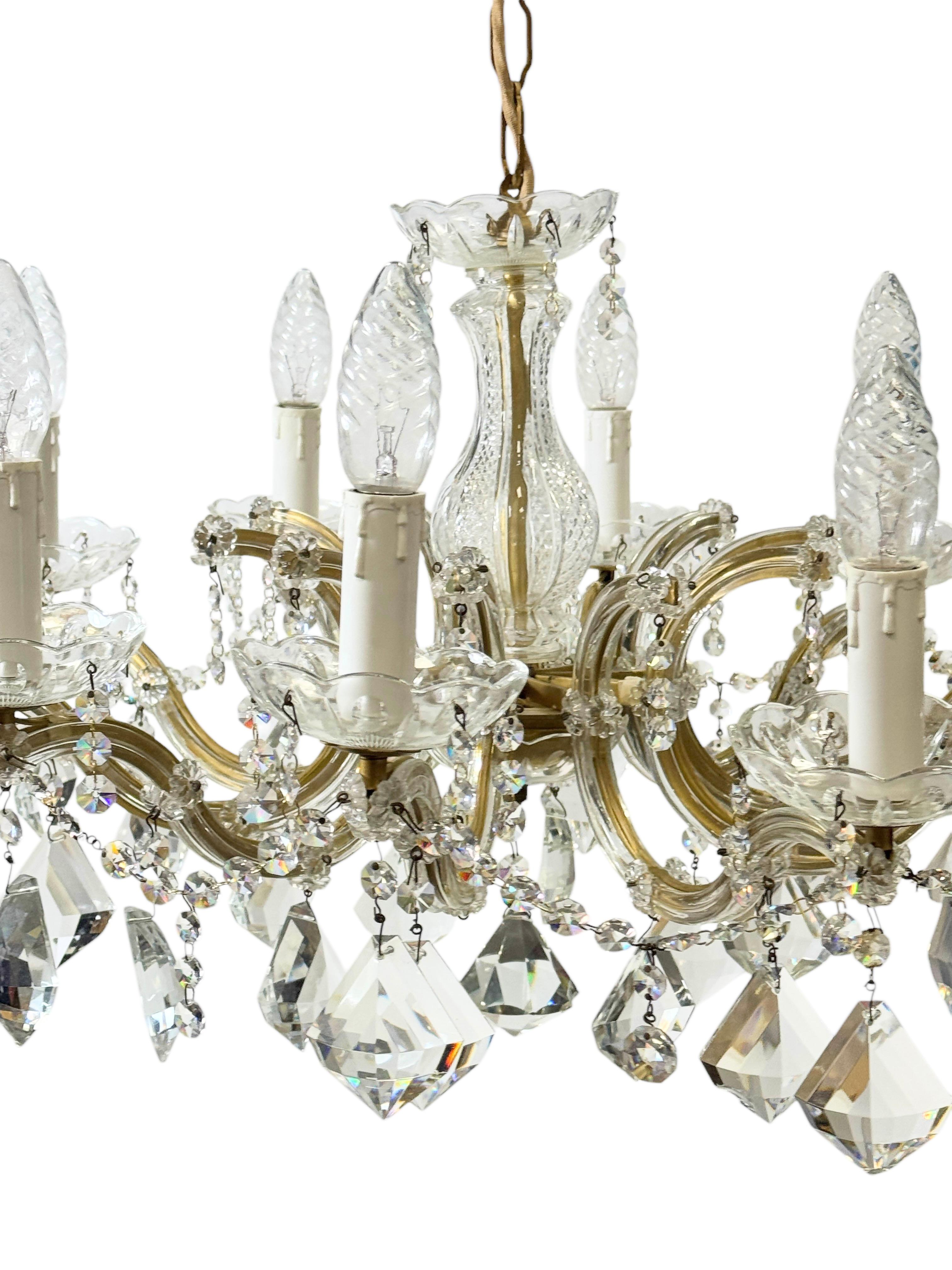 Allemand Superbe lustre à dix lumières en cristal de style Marie-Thérèse, milieu du siècle dernier, années 1960 en vente