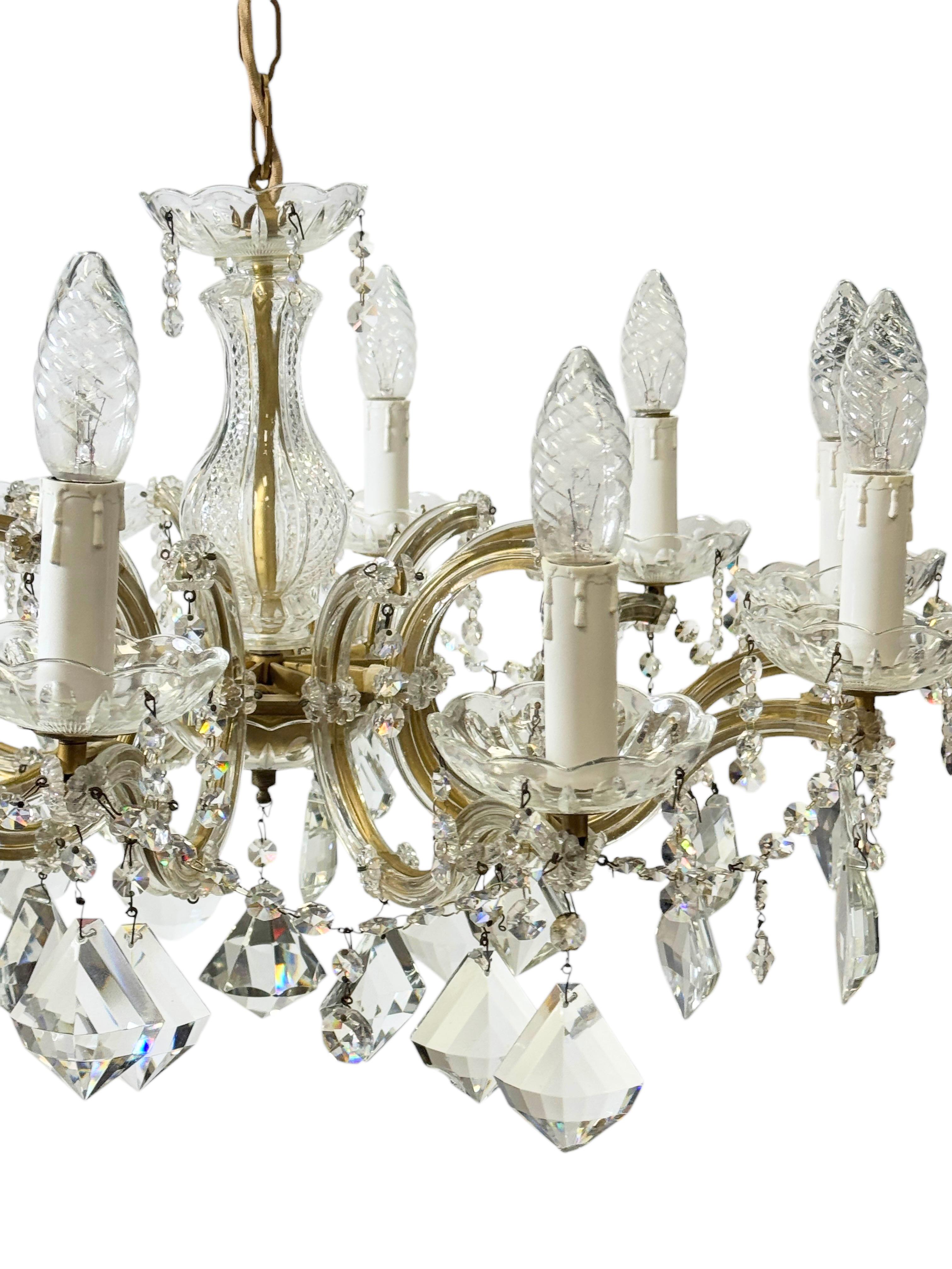 Superbe lustre à dix lumières en cristal de style Marie-Thérèse, milieu du siècle dernier, années 1960 Bon état - En vente à Nuernberg, DE