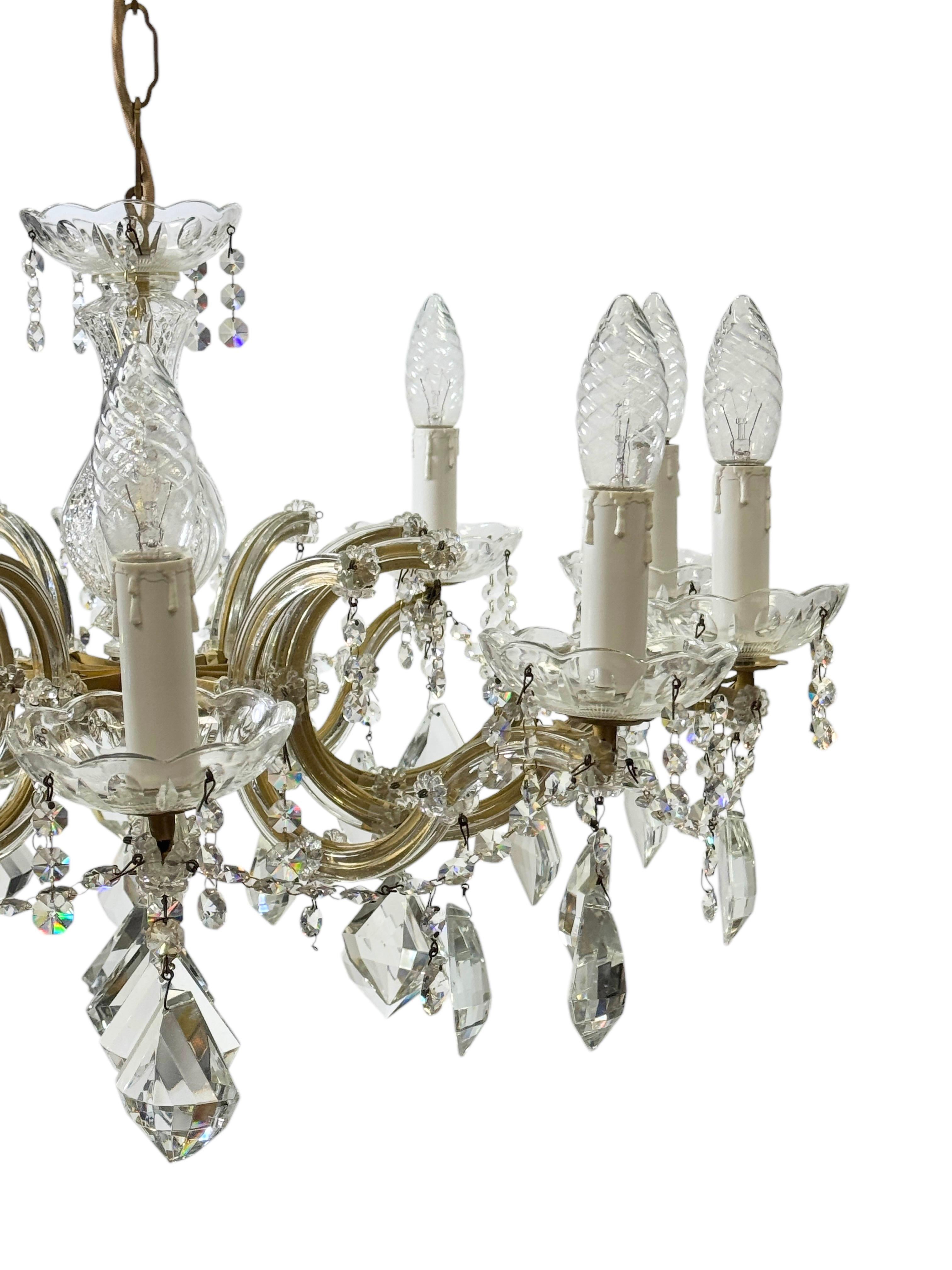 Milieu du XXe siècle Superbe lustre à dix lumières en cristal de style Marie-Thérèse, milieu du siècle dernier, années 1960 en vente