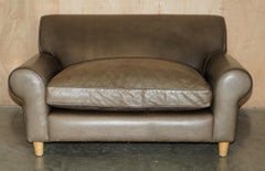 SOFÁ ARMADO DE CUERO GRANDE TERENCE CONRAN GRIS IMPRESIONANTE