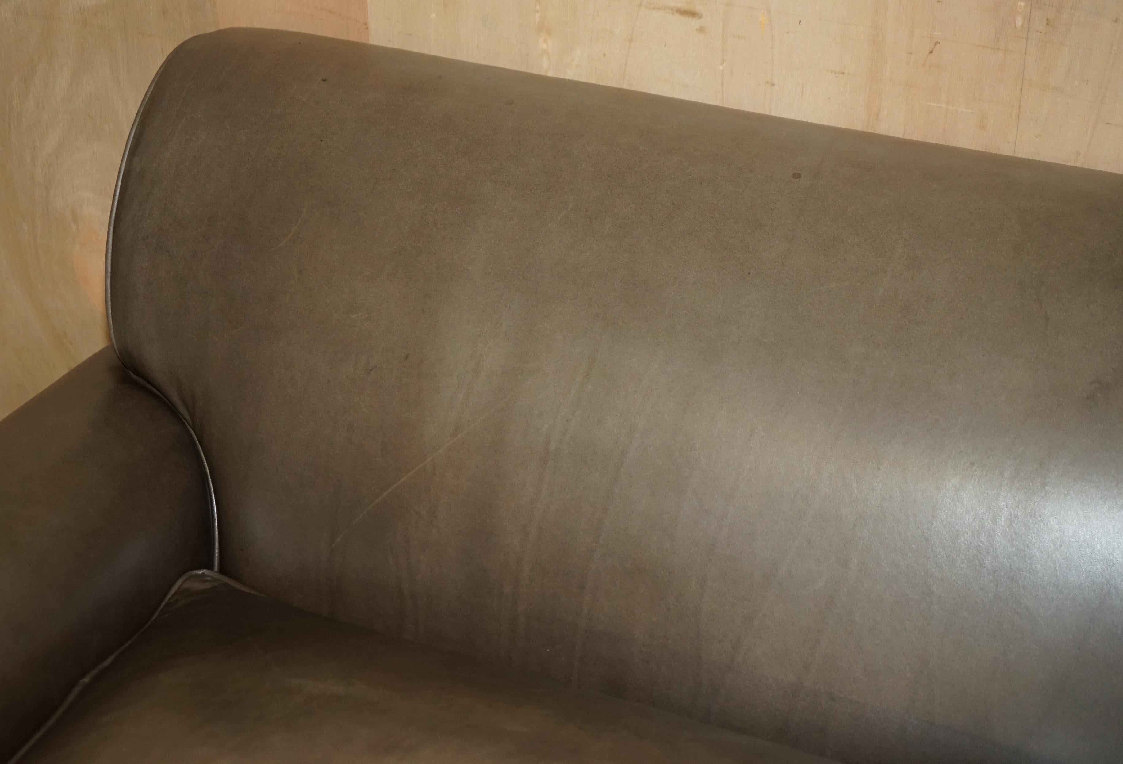 SOFÁ ARMADO DE CUERO GRANDE TERENCE CONRAN GRIS IMPRESIONANTE Inglés en venta
