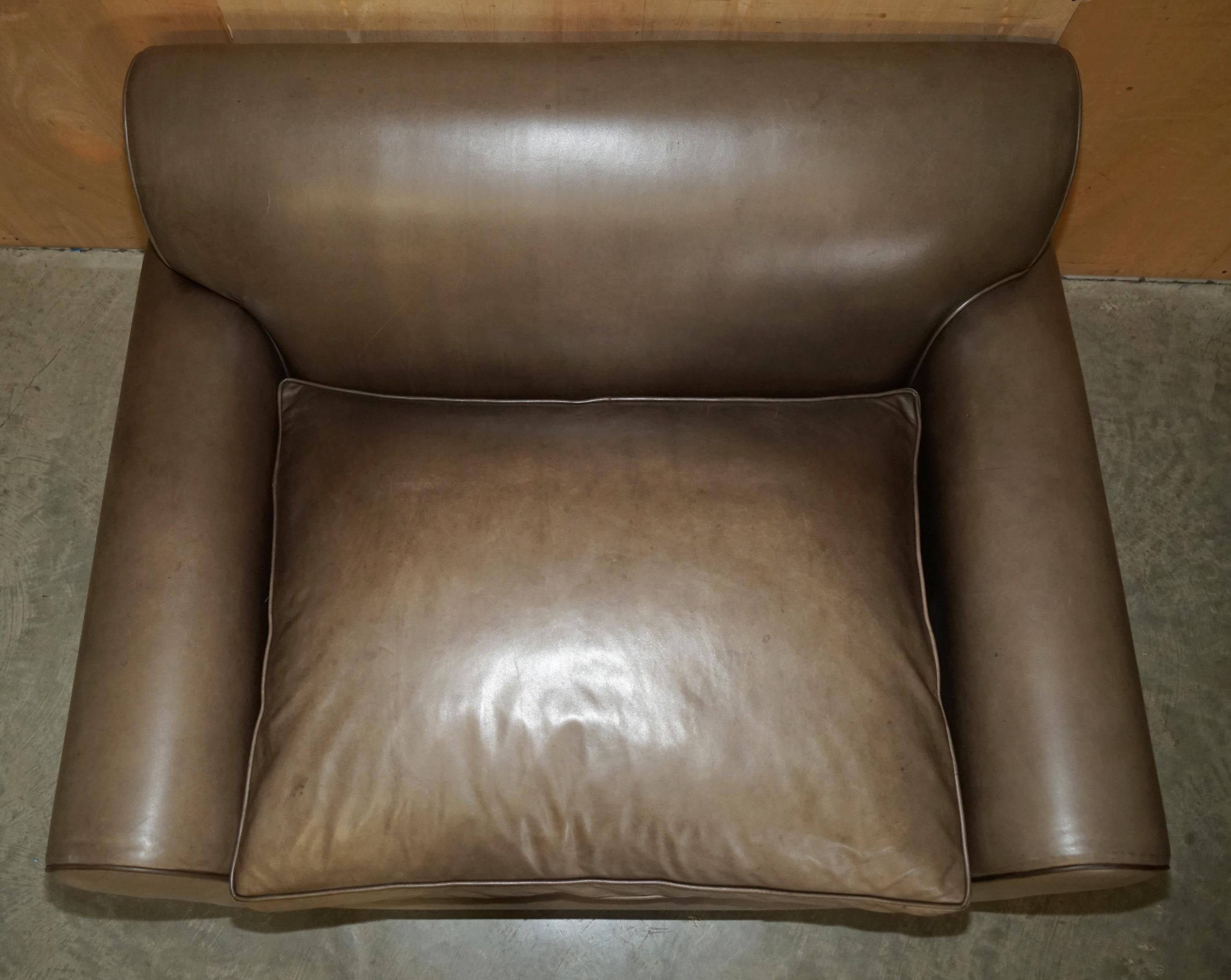 20ième siècle STUNNING TERENCE CONRAN GREY LEATHER LARGE LOVESEAT ARMCHAiR SOFA en vente