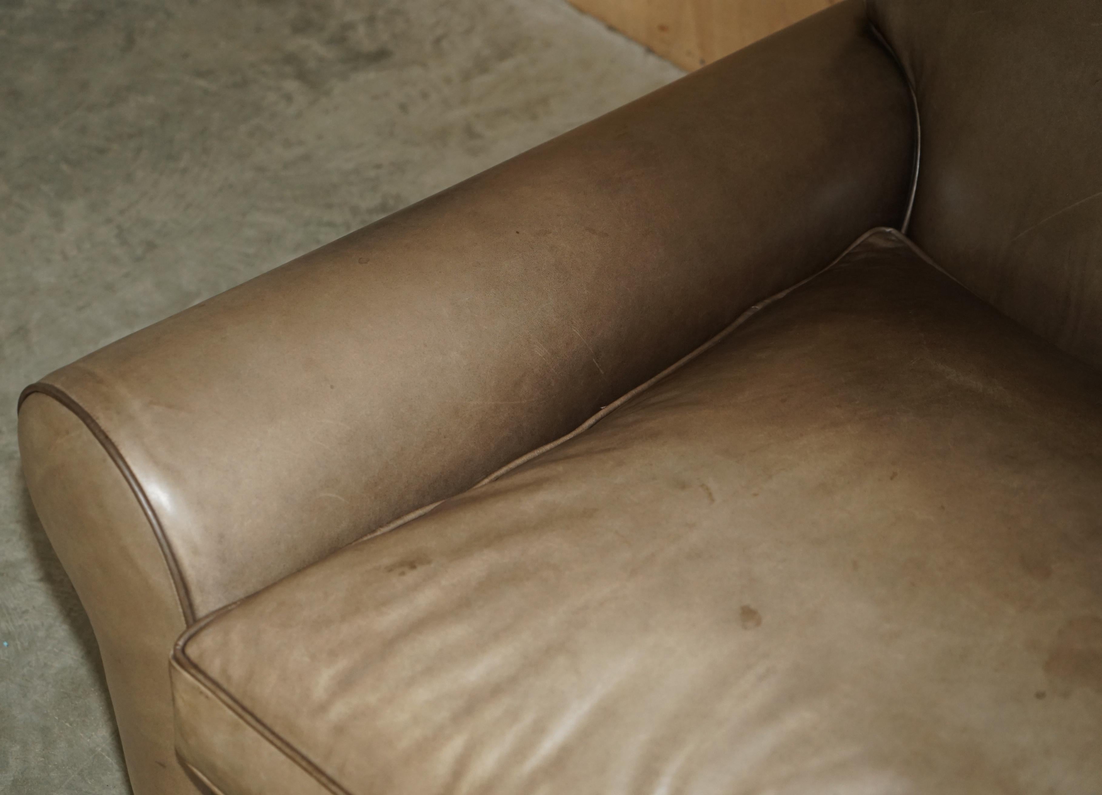 SOFÁ ARMADO DE CUERO GRANDE TERENCE CONRAN GRIS IMPRESIONANTE Cuero en venta