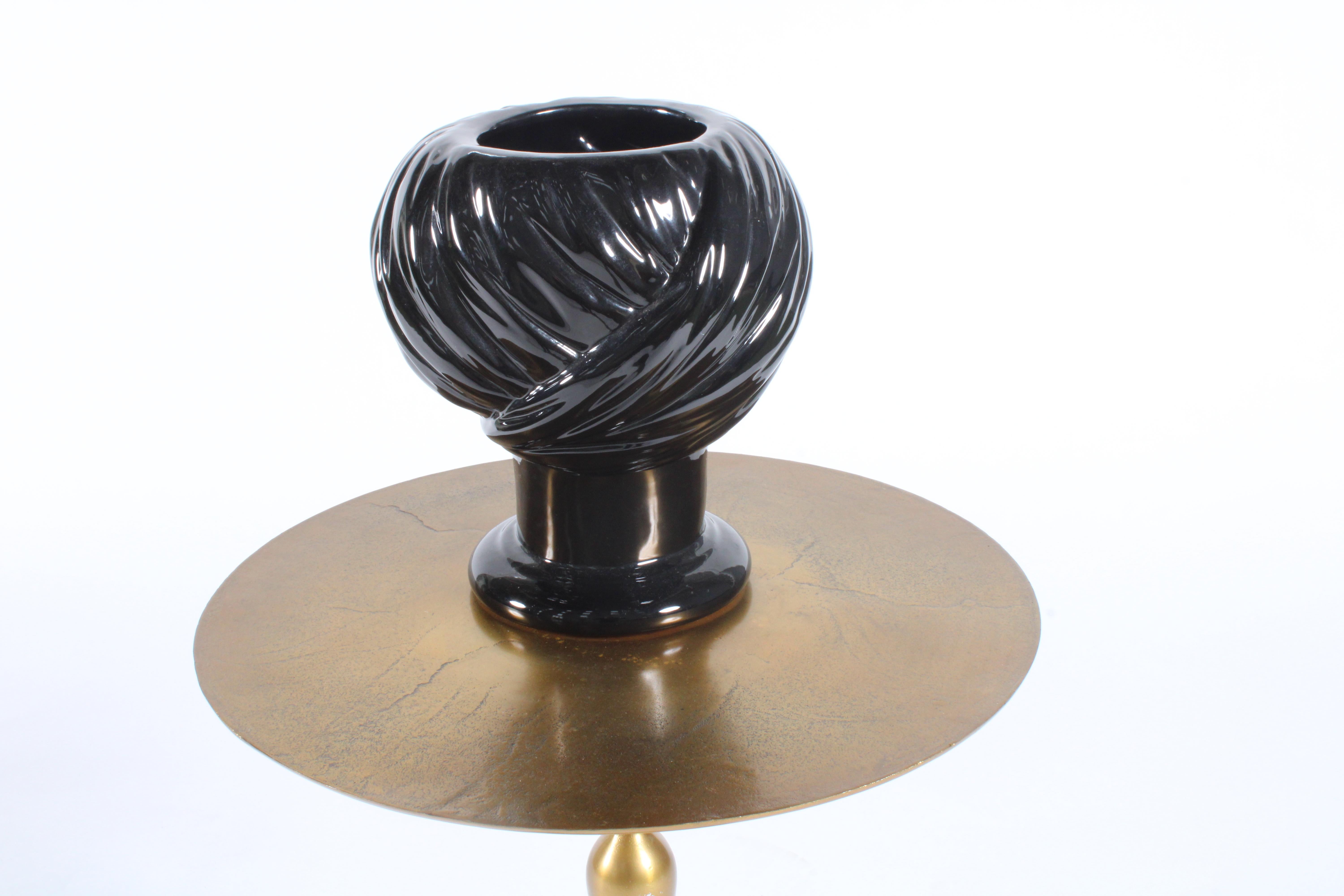 Vernissé Superbe vase à buste en céramique émaillée Testa Di Moro de Piero Fornasetti