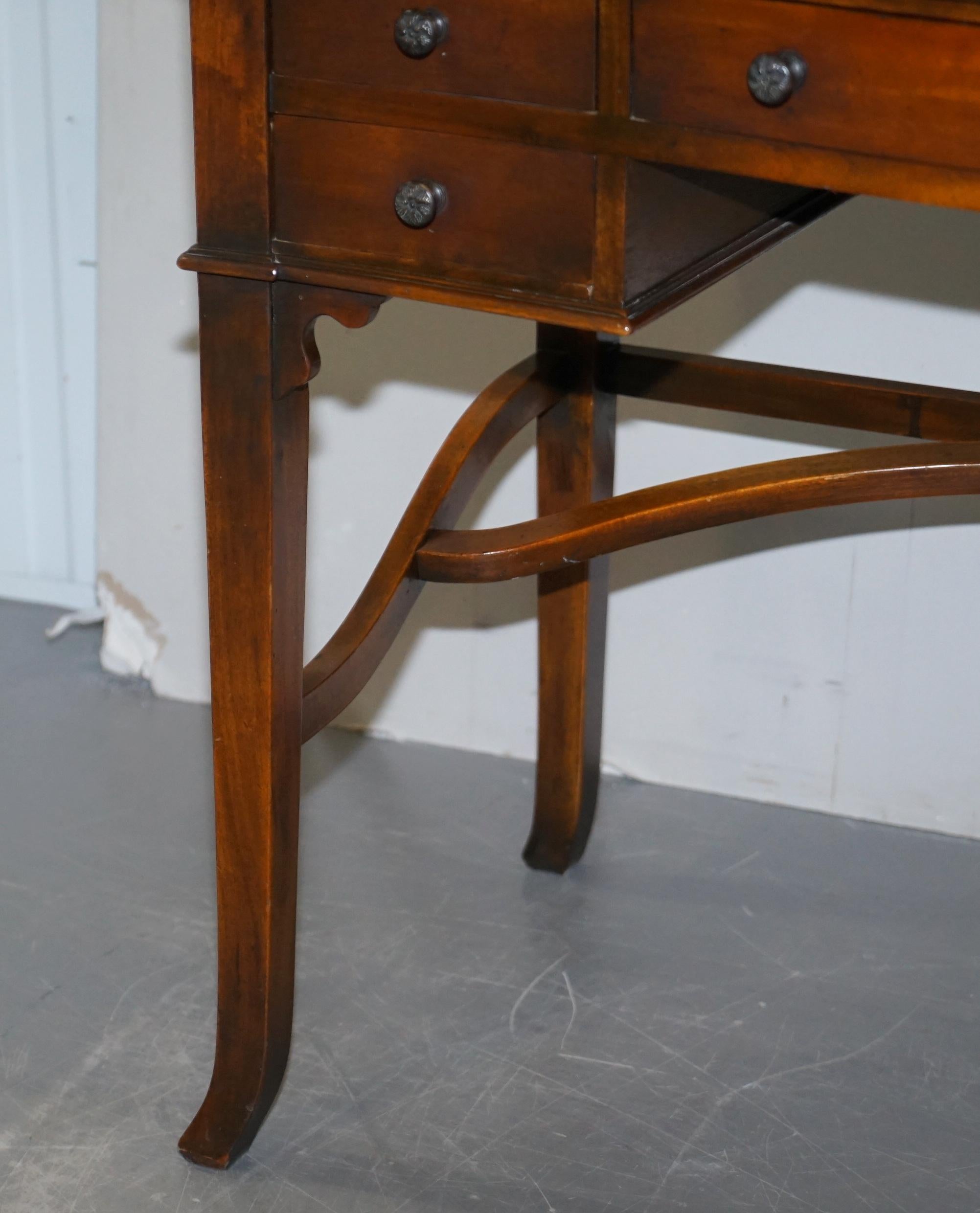 Stunning Theodore Alexander Campaign Folding Desk Workstation Brown Leather Top 2