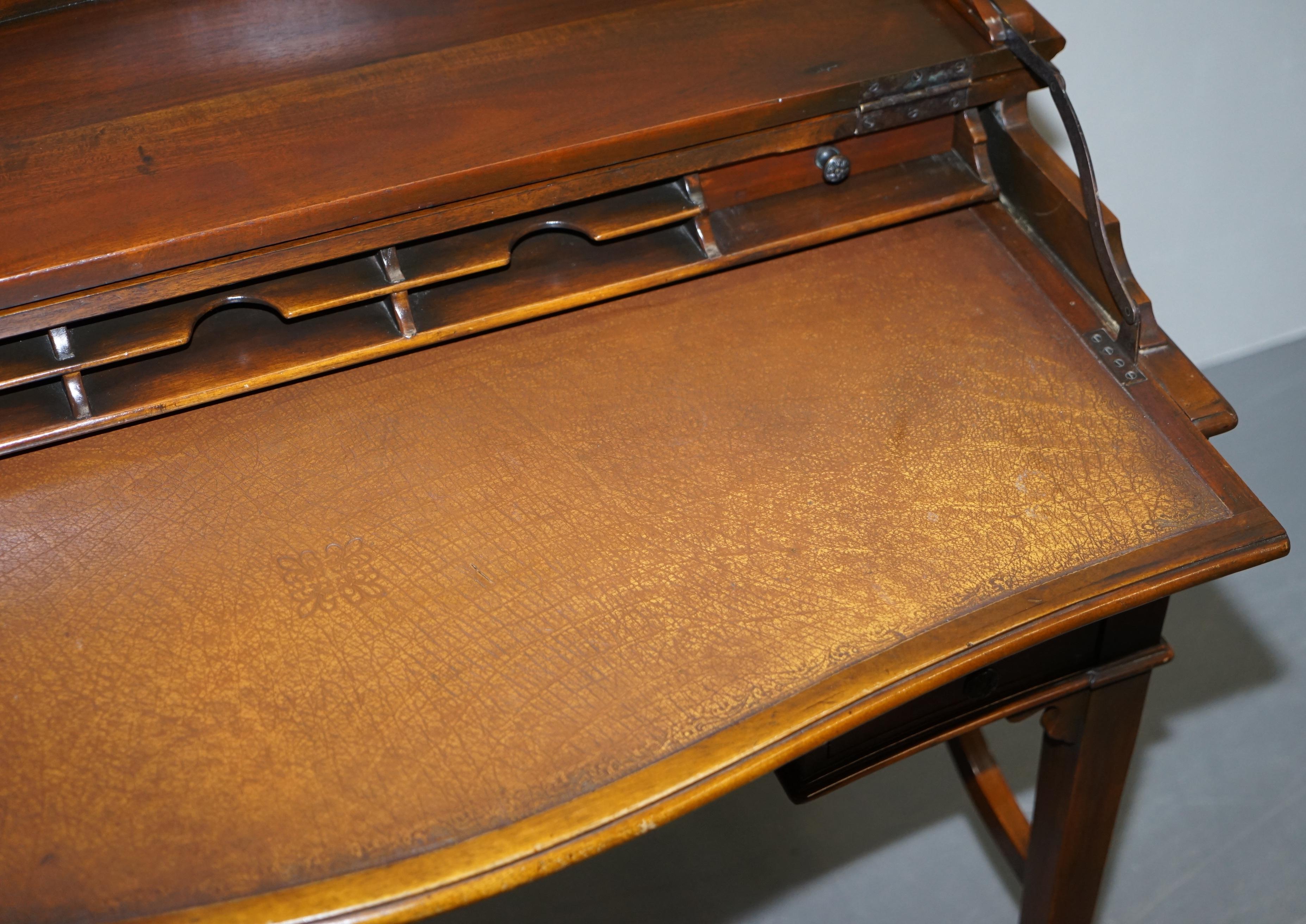 Stunning Theodore Alexander Campaign Folding Desk Workstation Brown Leather Top 10