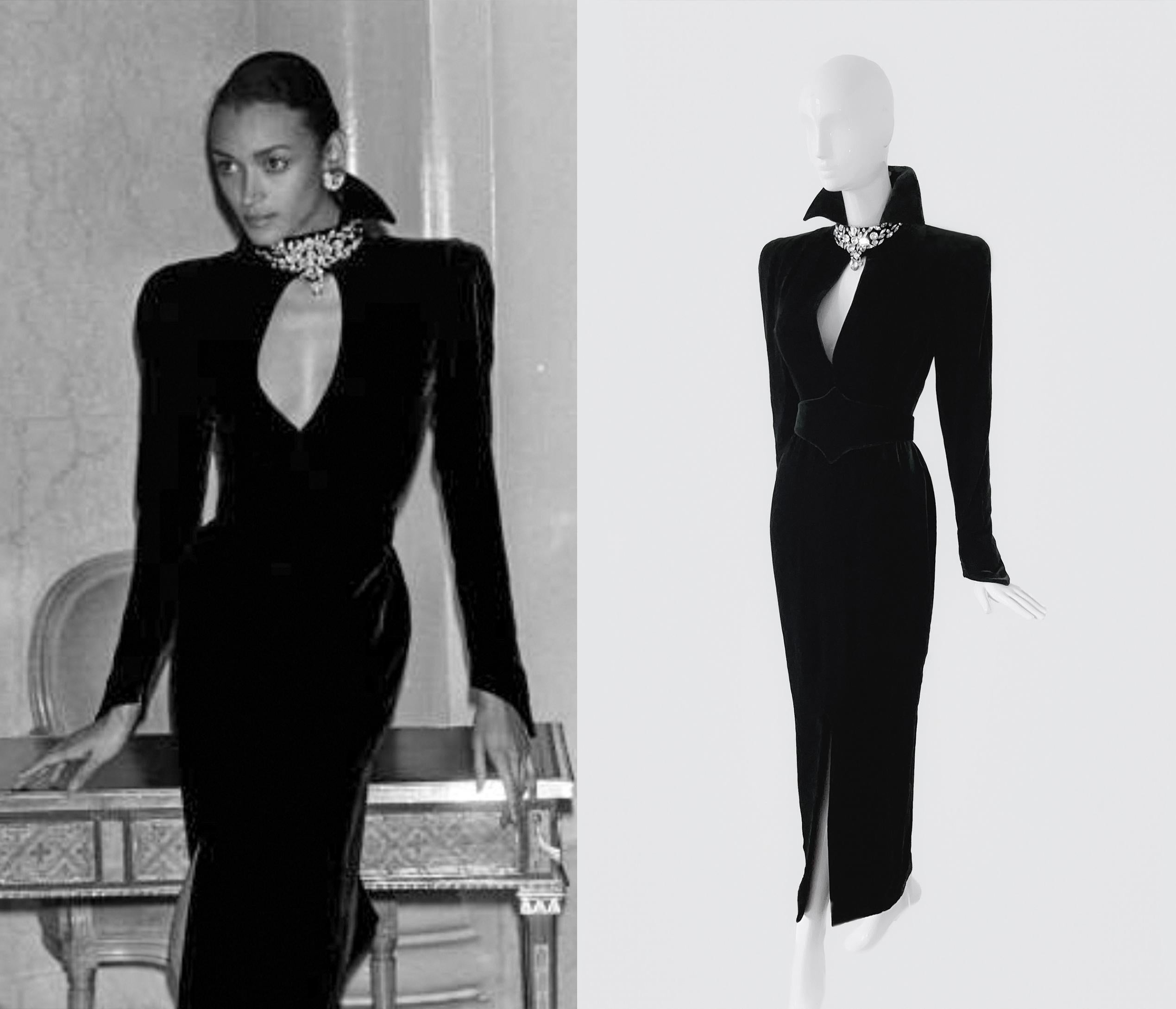 Precioso vestido de noche Thierry Mugler extremadamente raro, Colección FW 1986 
