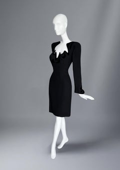 Stunning Thierry Mugler Sculptural Gown Black Dress FW1993