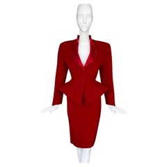 Stunning Thierry Mugler Sculptural Red Ensemble FW 1990