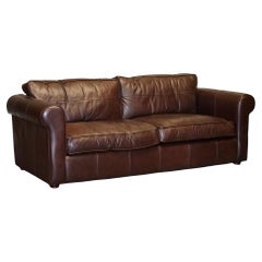 Stunning Thomas Lloyd Brown Leather Three Seater Sofa