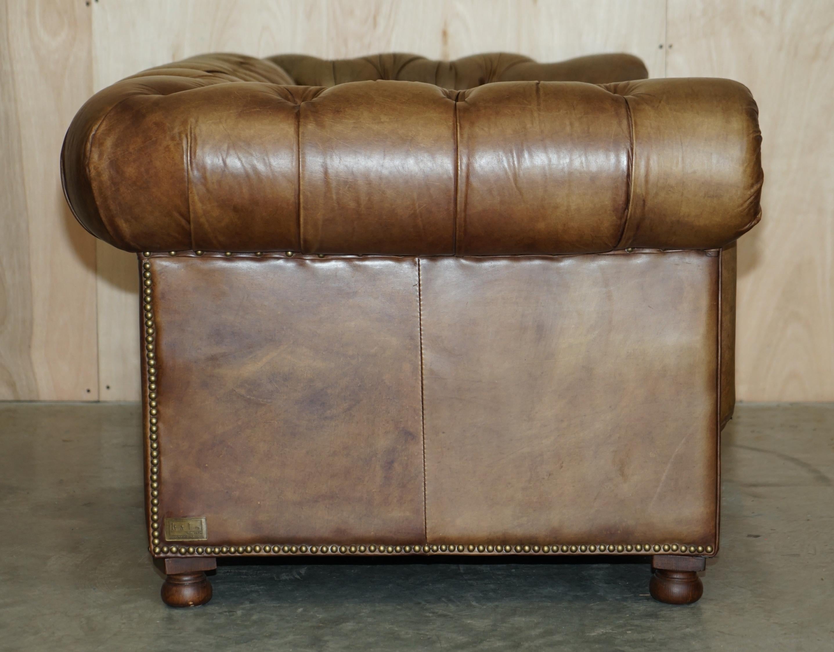 Leather STUNNING TIMOTHY OULTON HALO WESTMiNSTER BROWN LEATHER CHESTERFIELD TUFTED SOFA