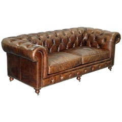 Used Stunning Timothy Oulton Westminster Brown Leather Chesterfield Sofa