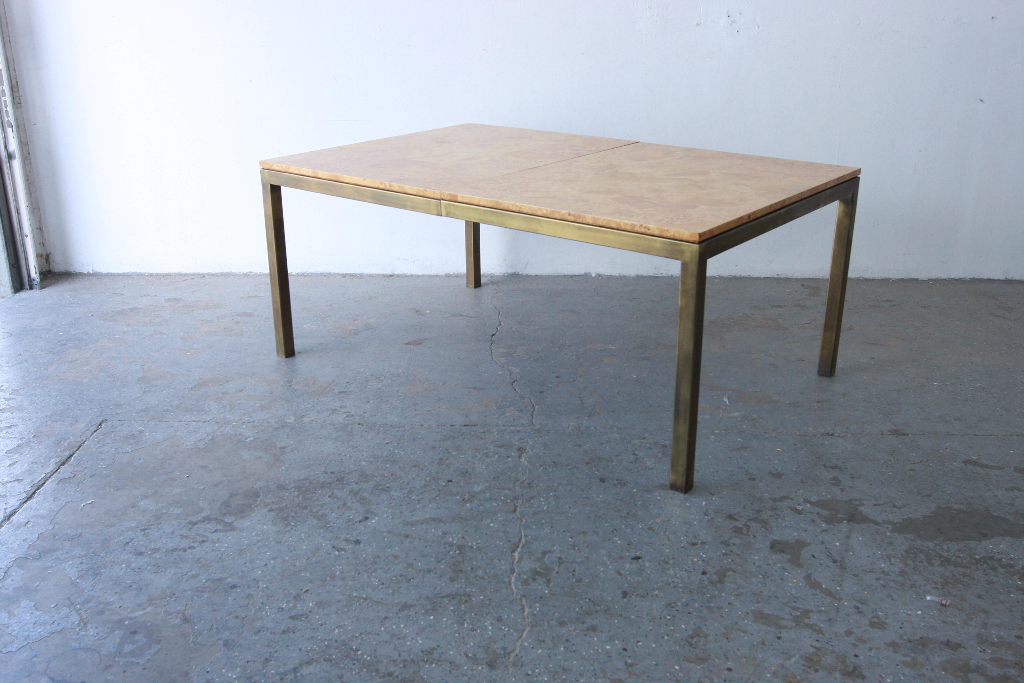 Stunning Tomlinson Postmodern / Mid Century Olive Burl Wood & Brass Credenza For Sale 8
