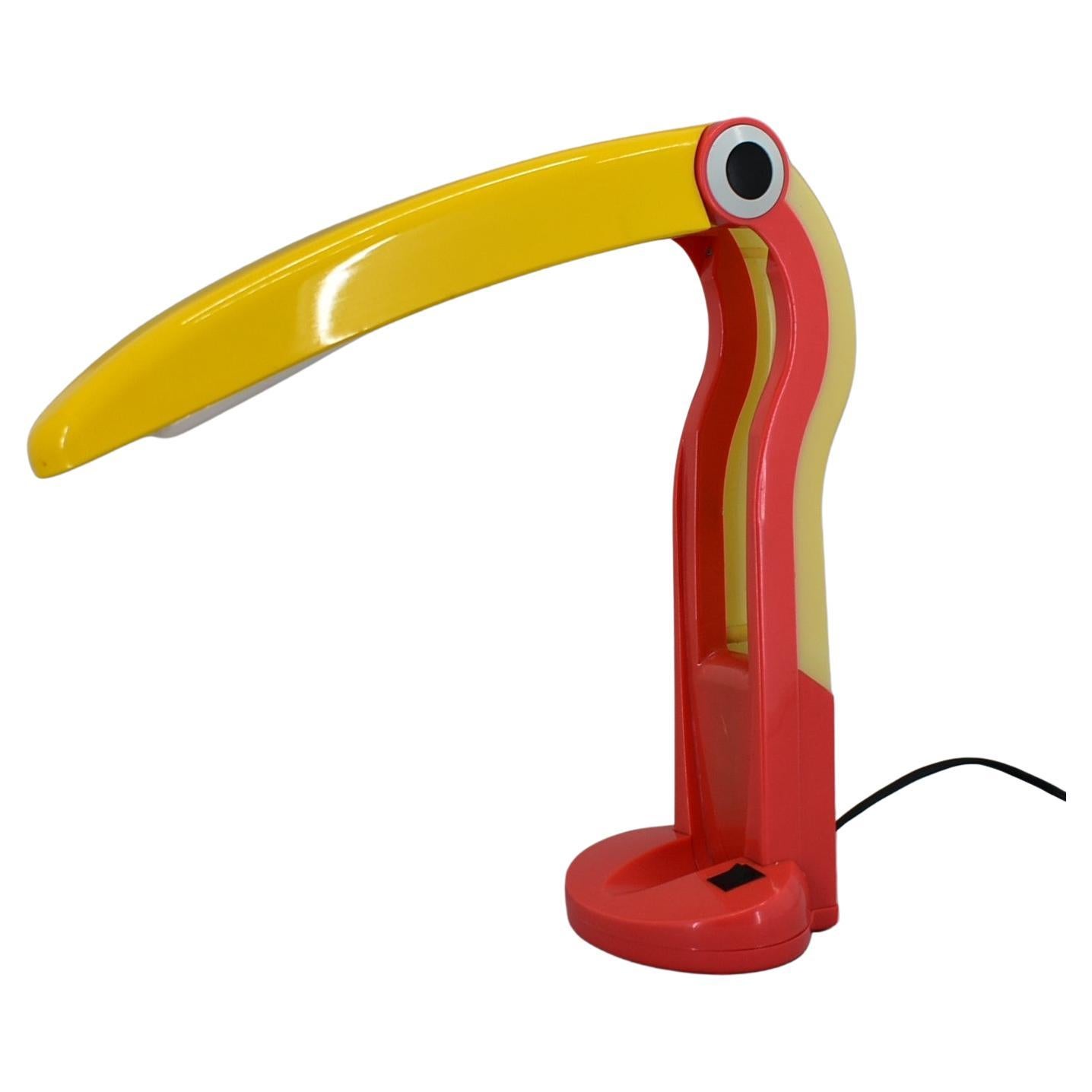 Stunning Toucan Table Lamp by H.T.Huang for Lenoir, 1975s. For Sale