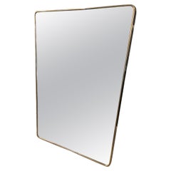 Superbe miroir trapézoïdisé en laiton, milieu du siècle dernier, Italie