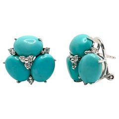 Stunning Triple Oval Turquoise Earrings