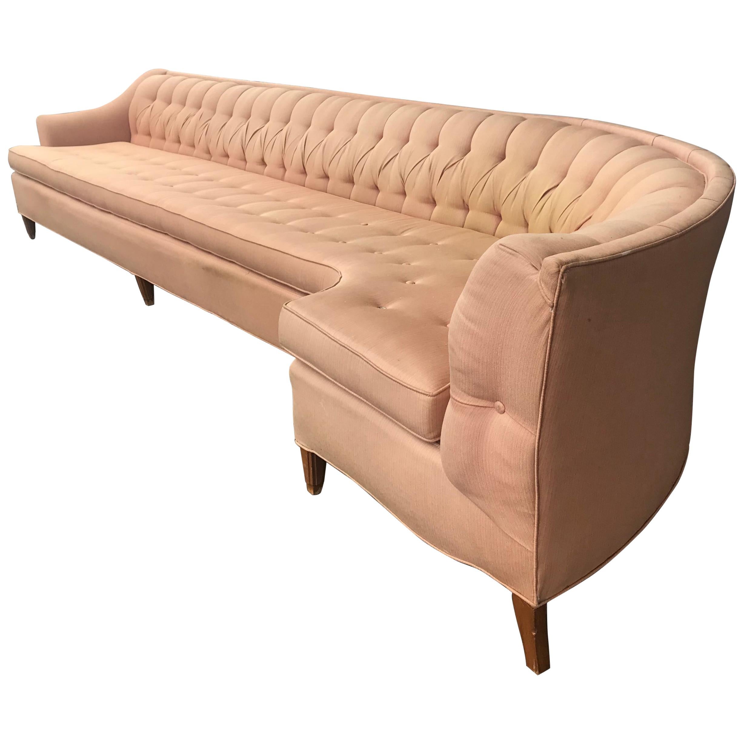 Stunning Tufted Sofa, Custom Built, 1960s