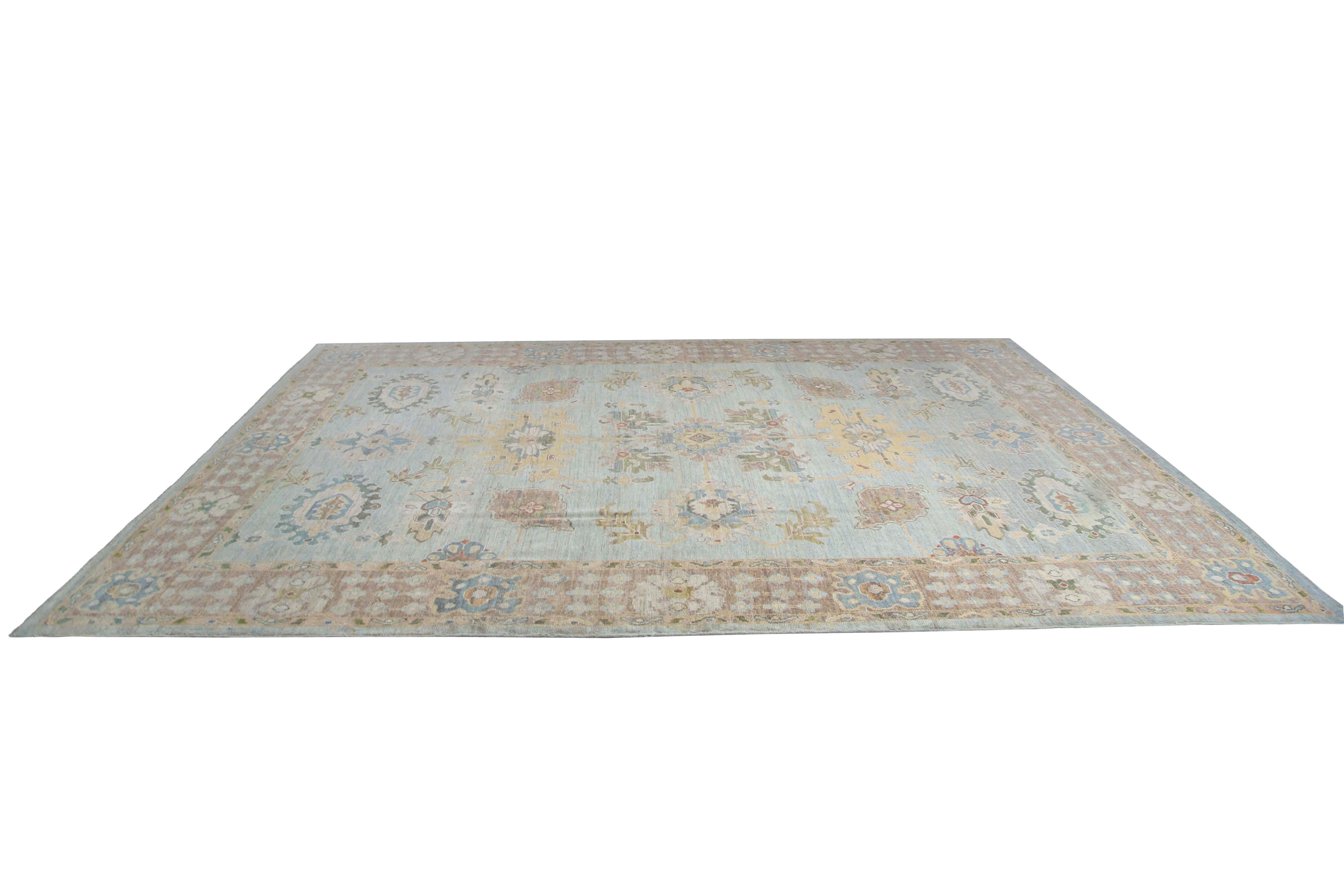 Contemporary Stunning Turkish Oushak Rug For Sale