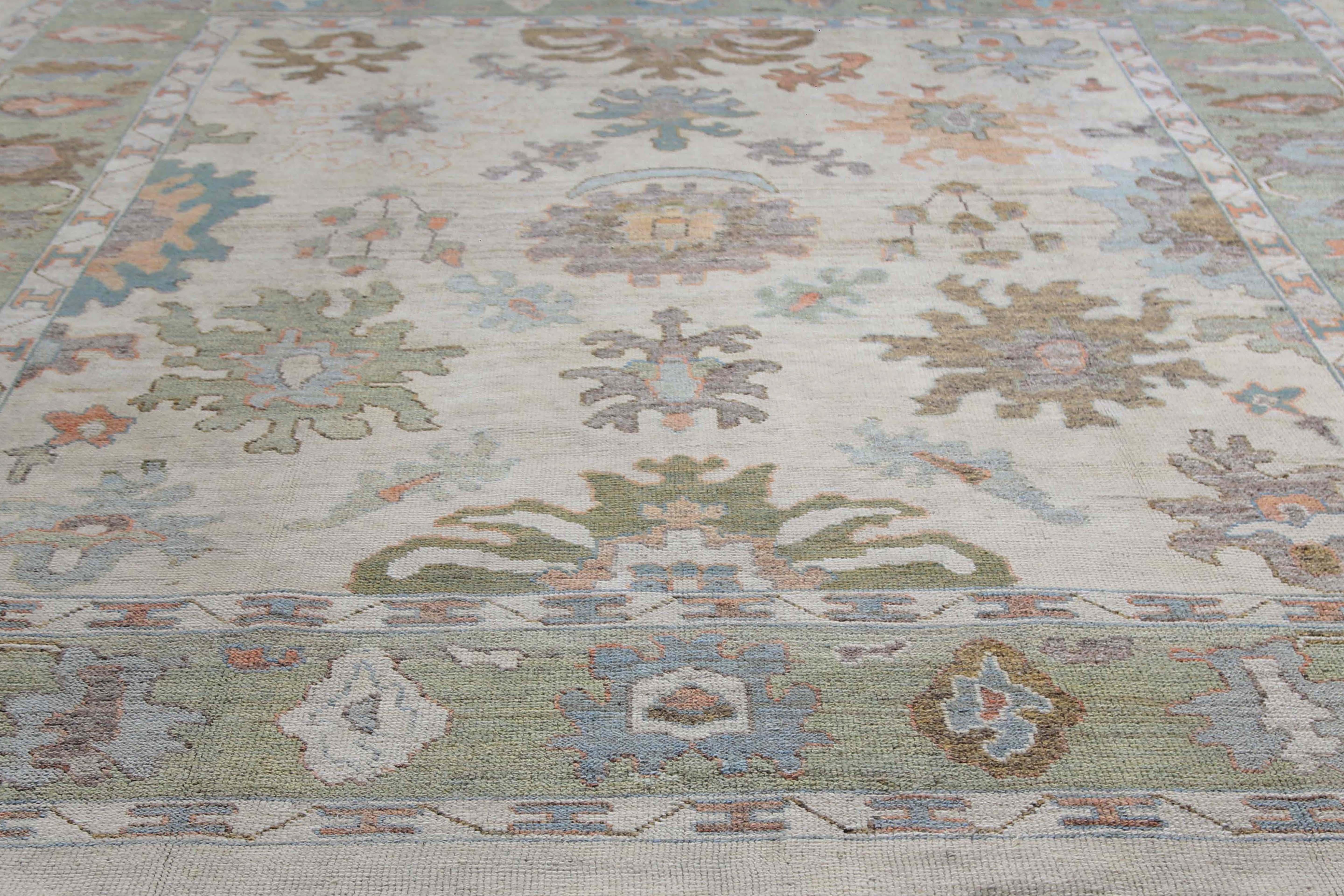 Stunning Turkish Oushak Rug For Sale 3