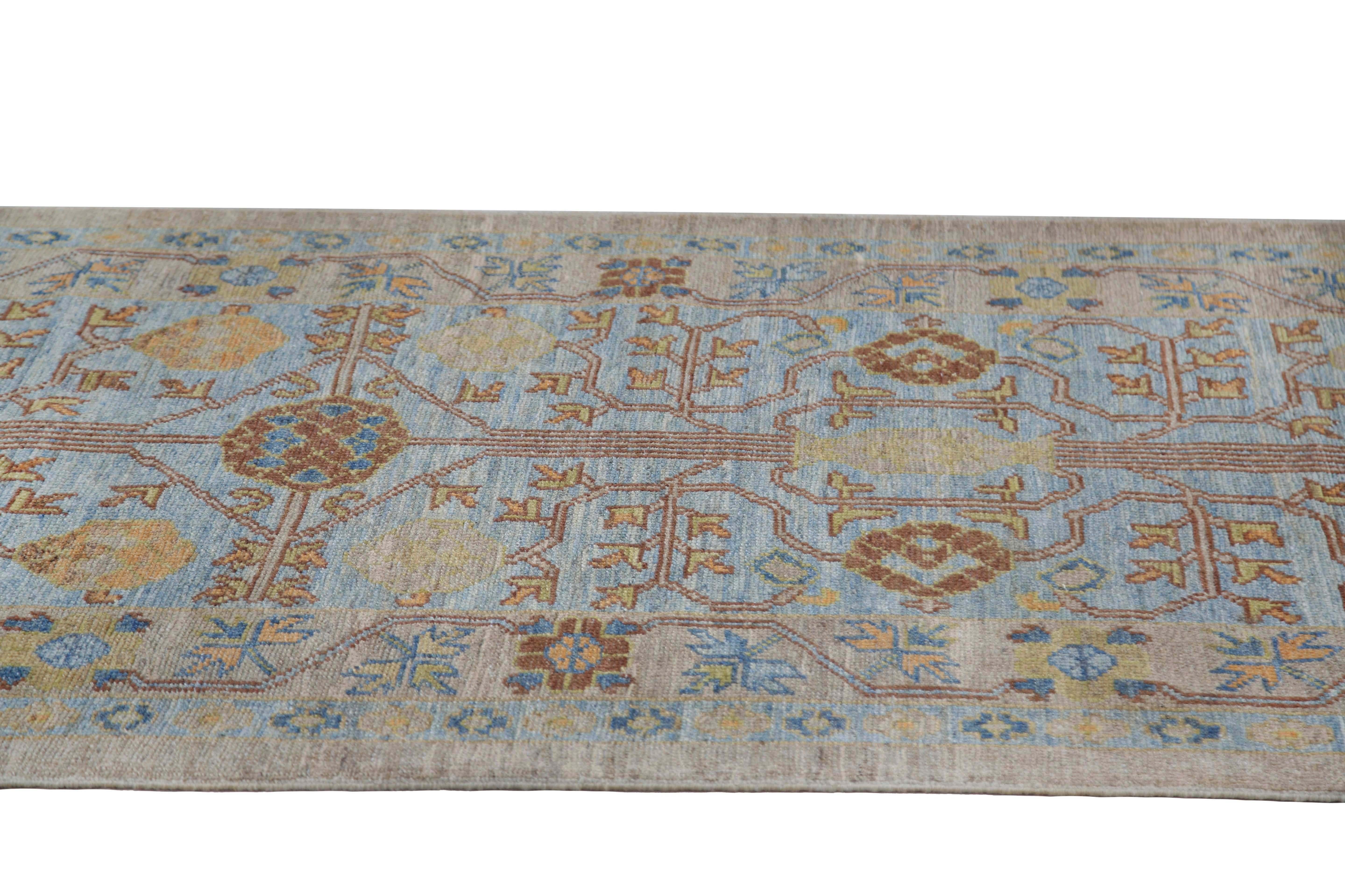 Stunning Turkish Sultanabad Runner Rug In New Condition For Sale In Dallas, TX