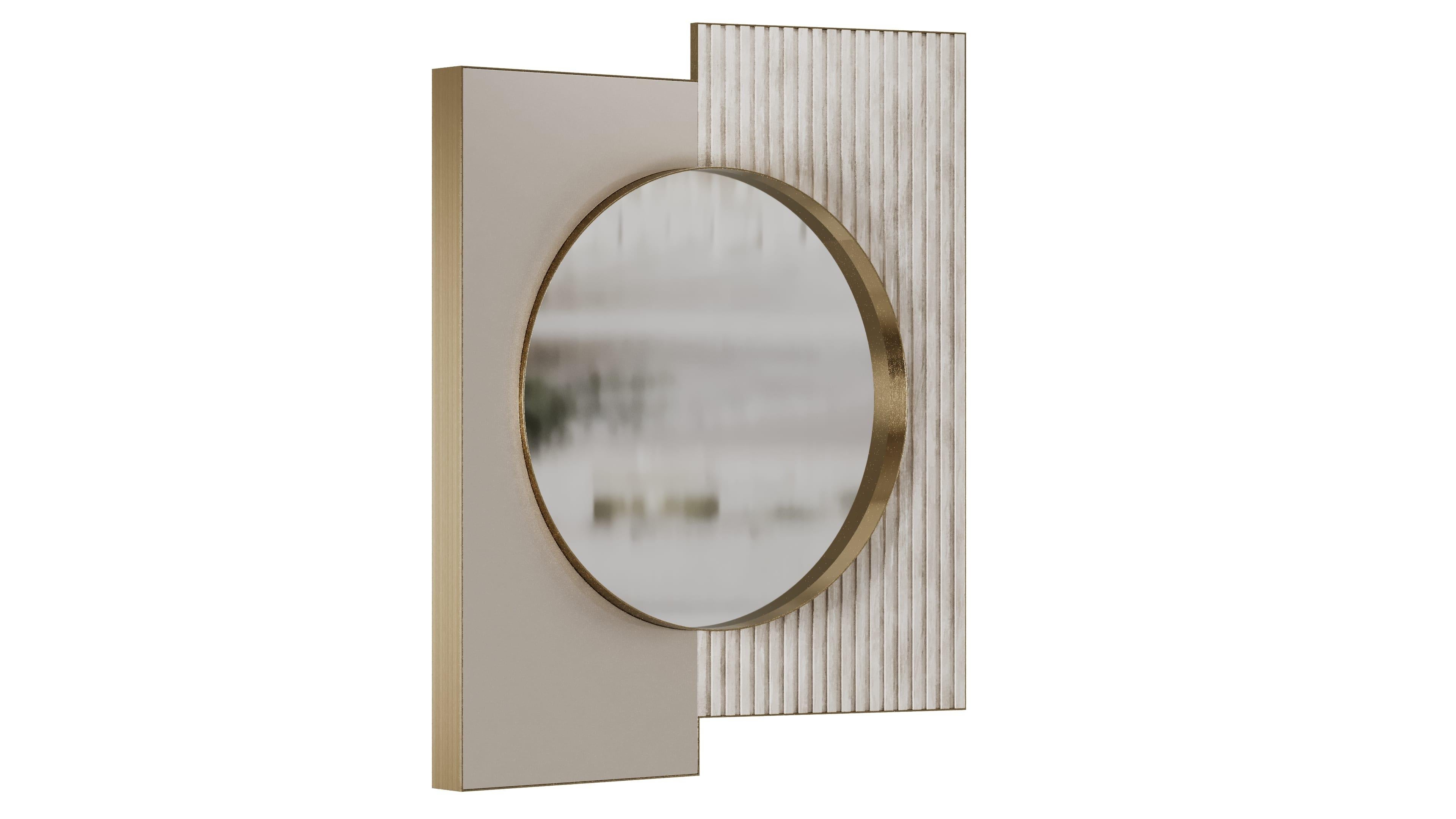 Portuguese Stunning Turnel Mirror With Marble And Brass Details For Sale