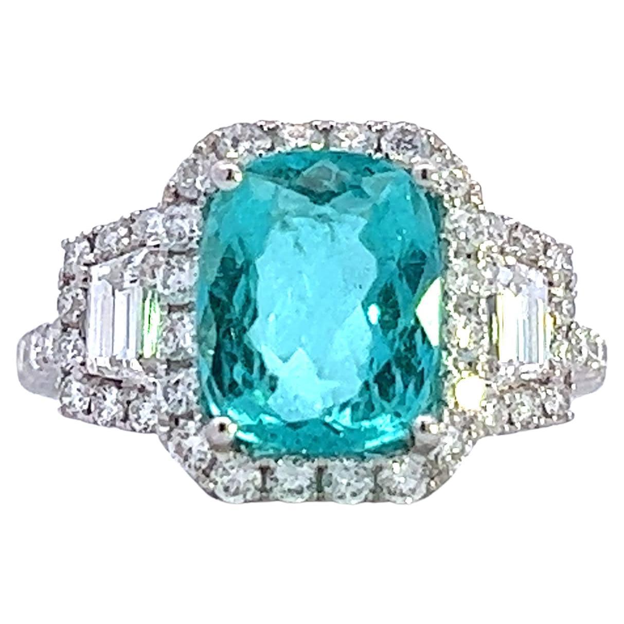 Stunning Turquoise and Diamond Ring For Sale
