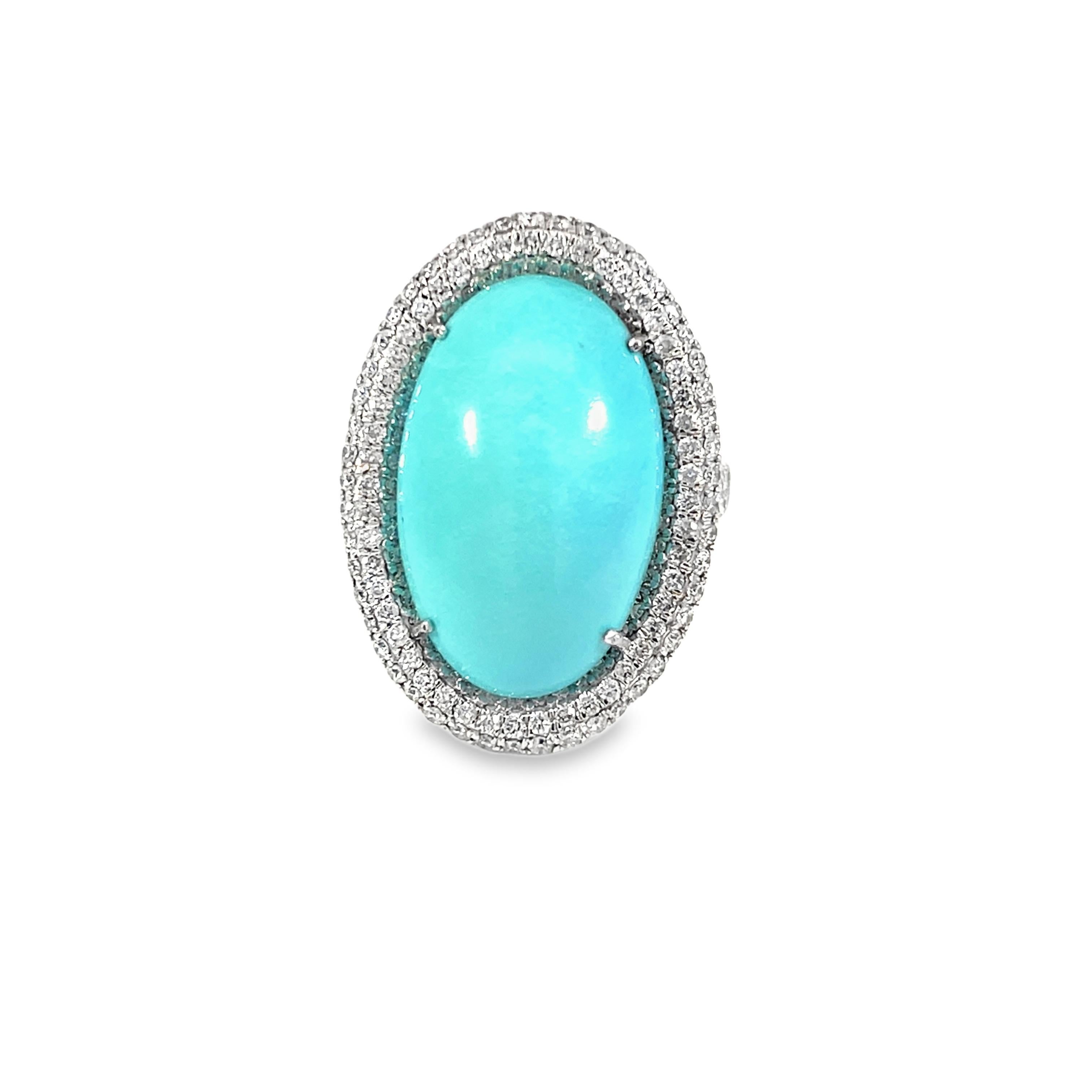 Stunning Turquoise and Diamond Ring