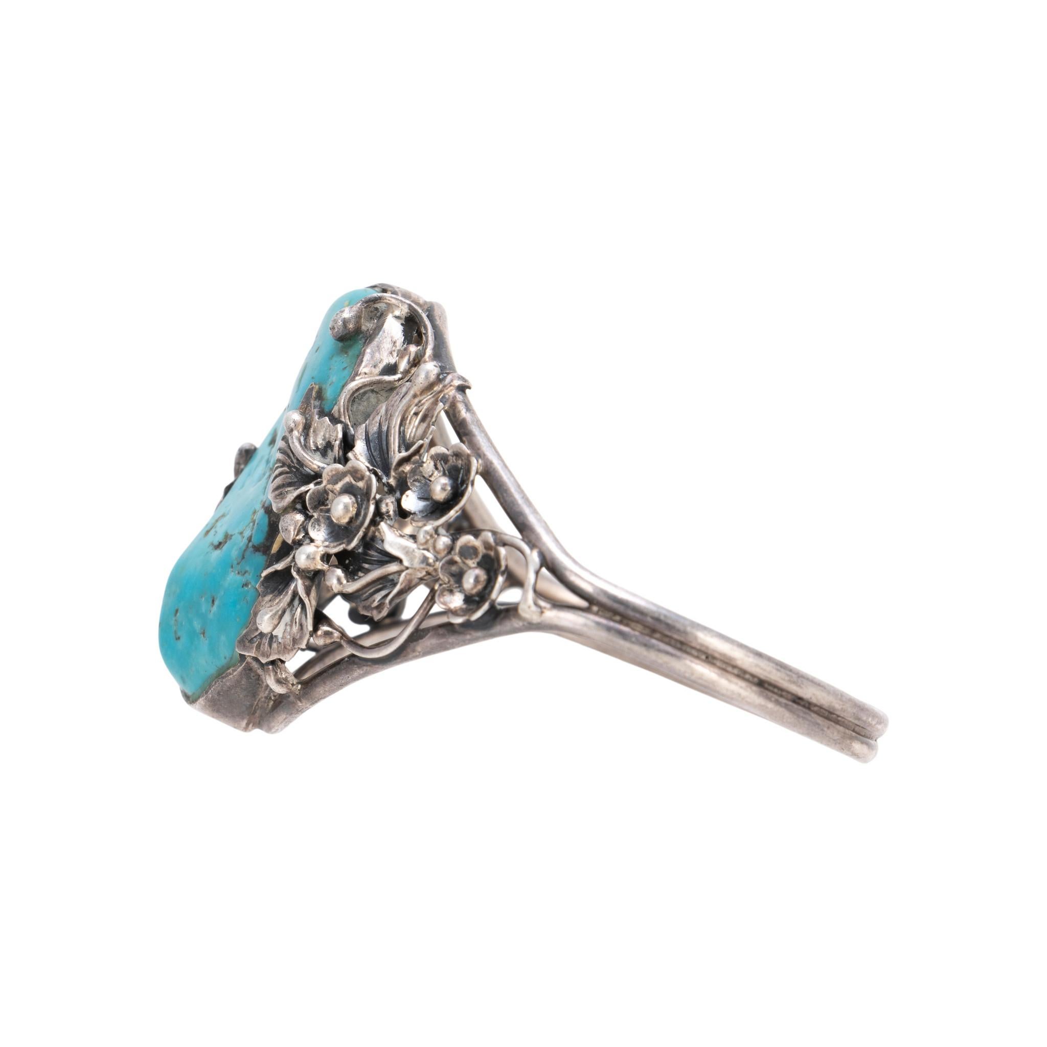 Grezzo Splendido bracciale in turchese e argento sterling in vendita