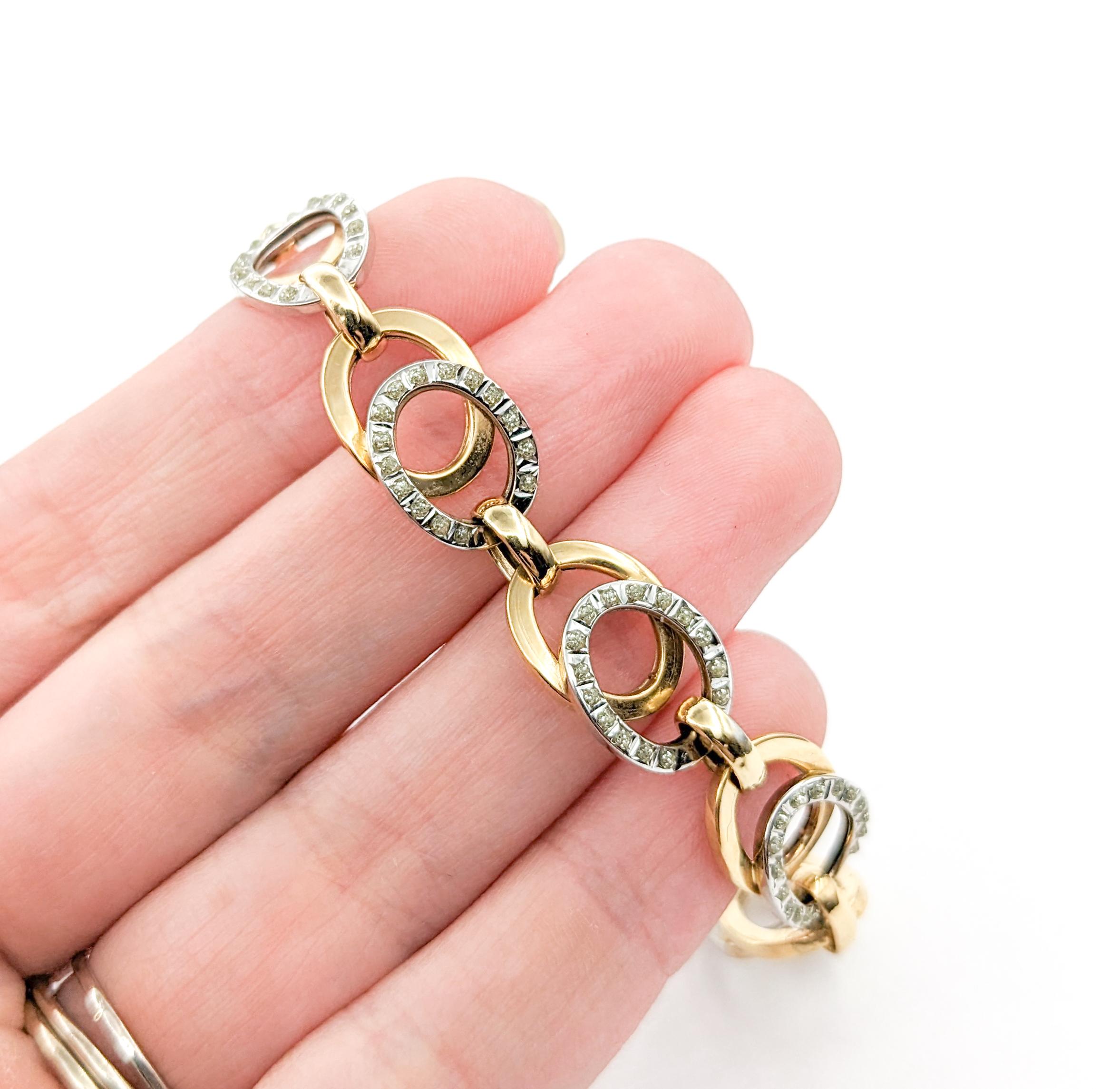 Modern Stunning Two-Tone Diamond Cut Bracelet For Sale