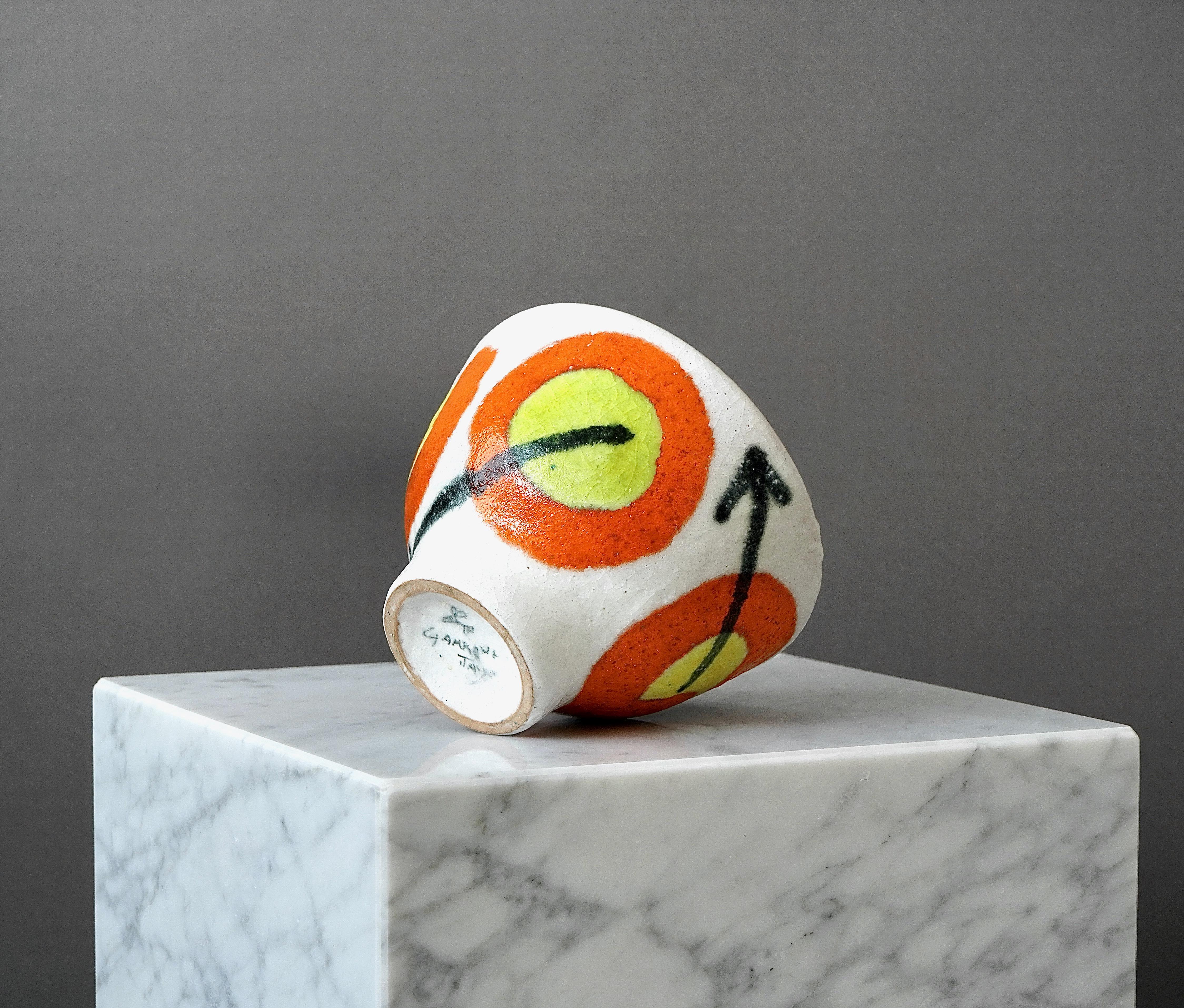 Turned Stunning Unique Bowl by Guido Gambone. Florence, Italy, 1950s For Sale