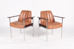 Stunning Unique Restored Set Of Norwegian Armchairs By Dokka Mobler