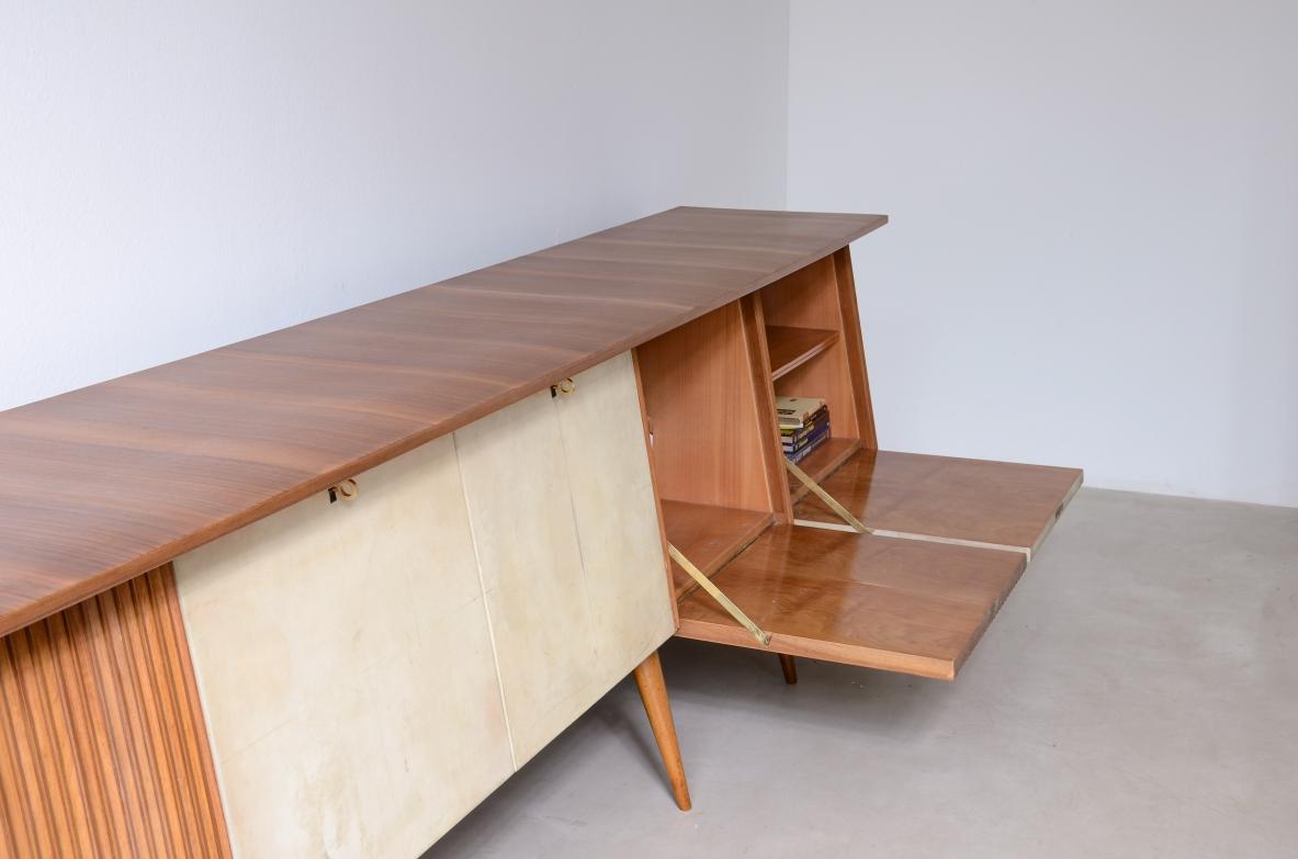 Stunning unique storage unit  in parchment and reeded wood For Sale 1