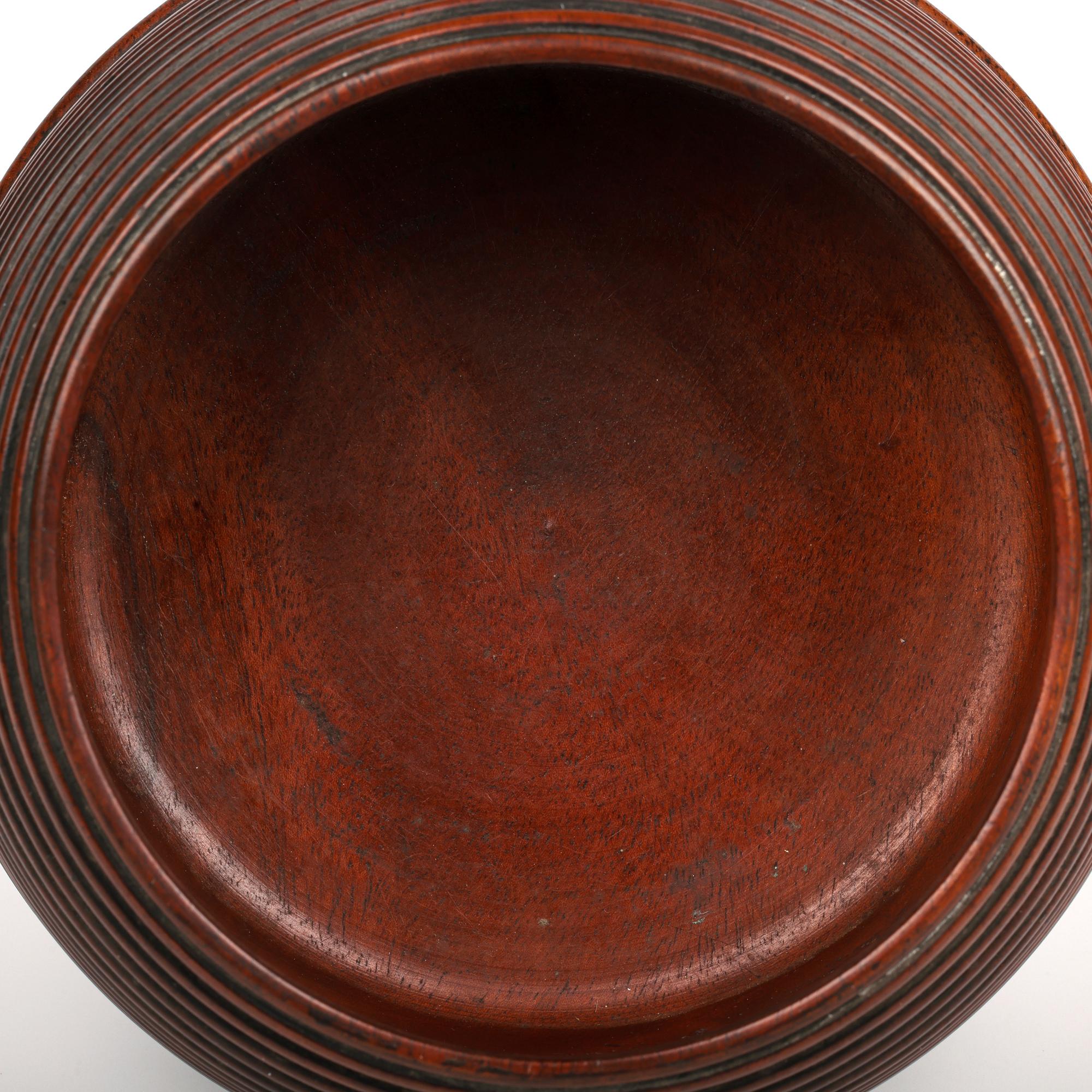 Stunning & Unusual Antique Treen Turned Domed Lidded Container For Sale 4