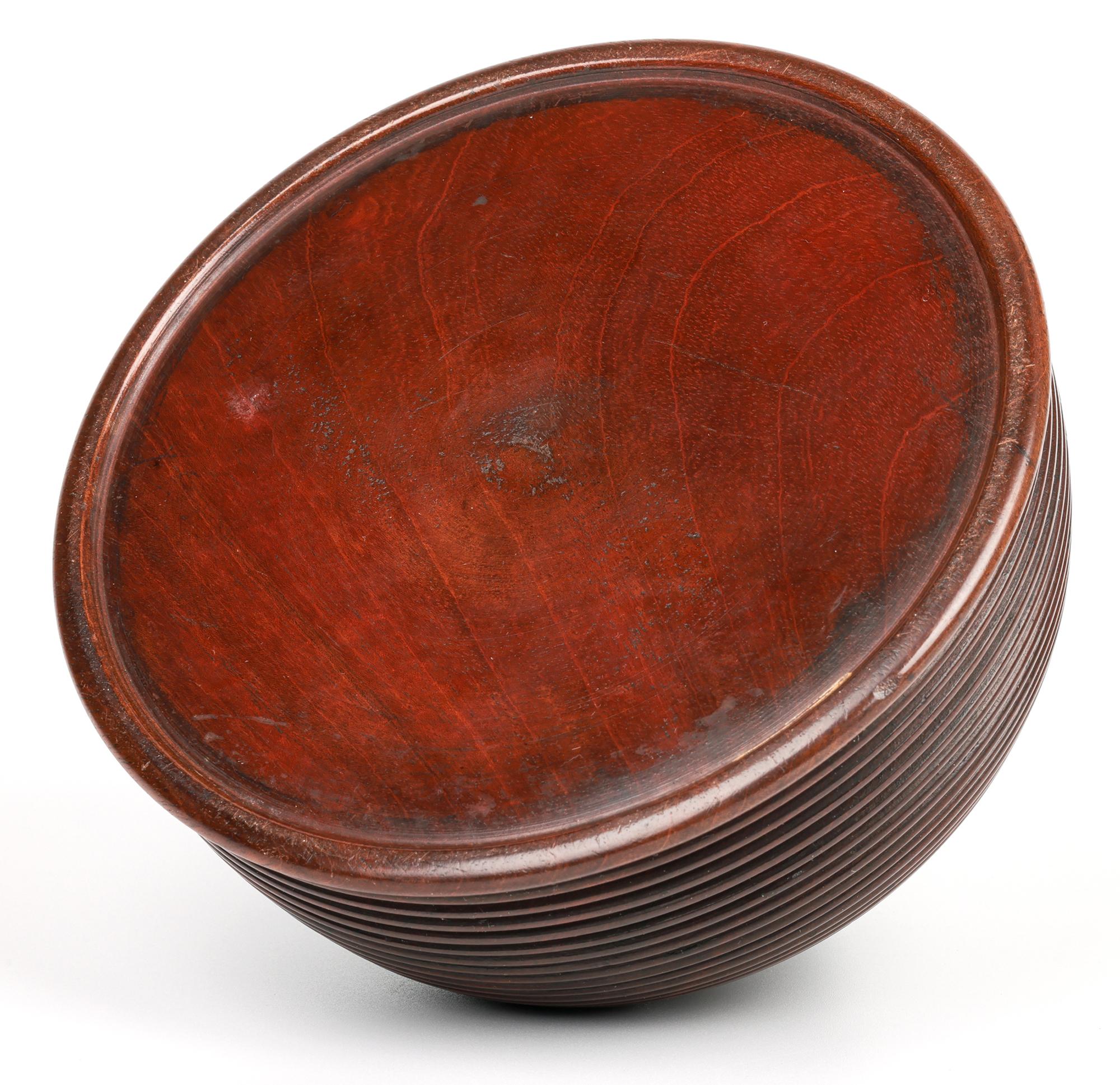 Stunning & Unusual Antique Treen Turned Domed Lidded Container For Sale 7
