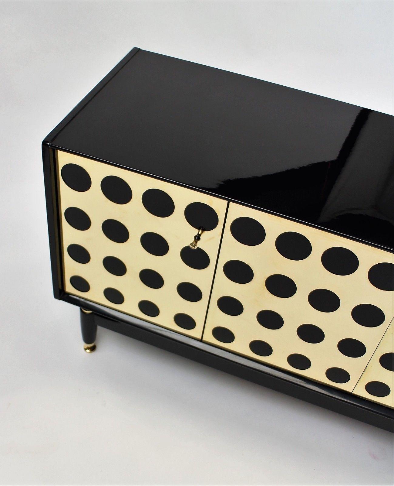 European Stunning Upcycled G Plan Sideboard, Retro Credenza with Brass Detail Design For Sale