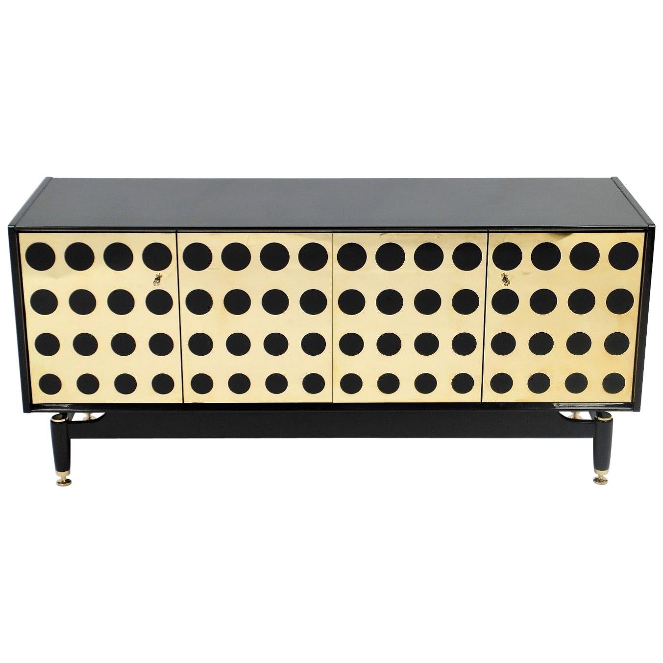 Stunning Upcycled G Plan Sideboard, Retro Credenza with Brass Detail Design For Sale
