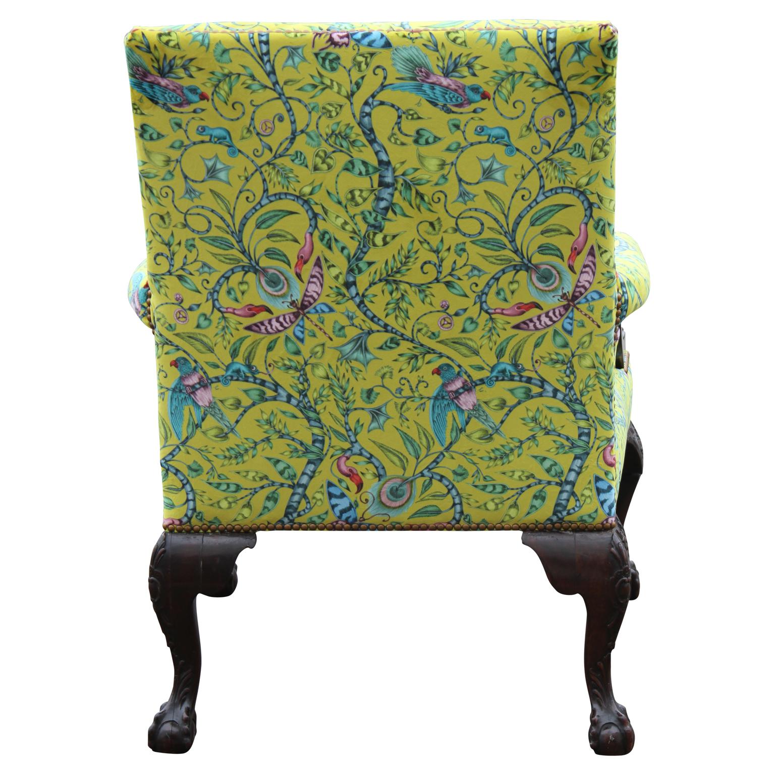18th Century and Earlier Stunning Upholstered Highly Carved Gainsborough George the Second Library Chair