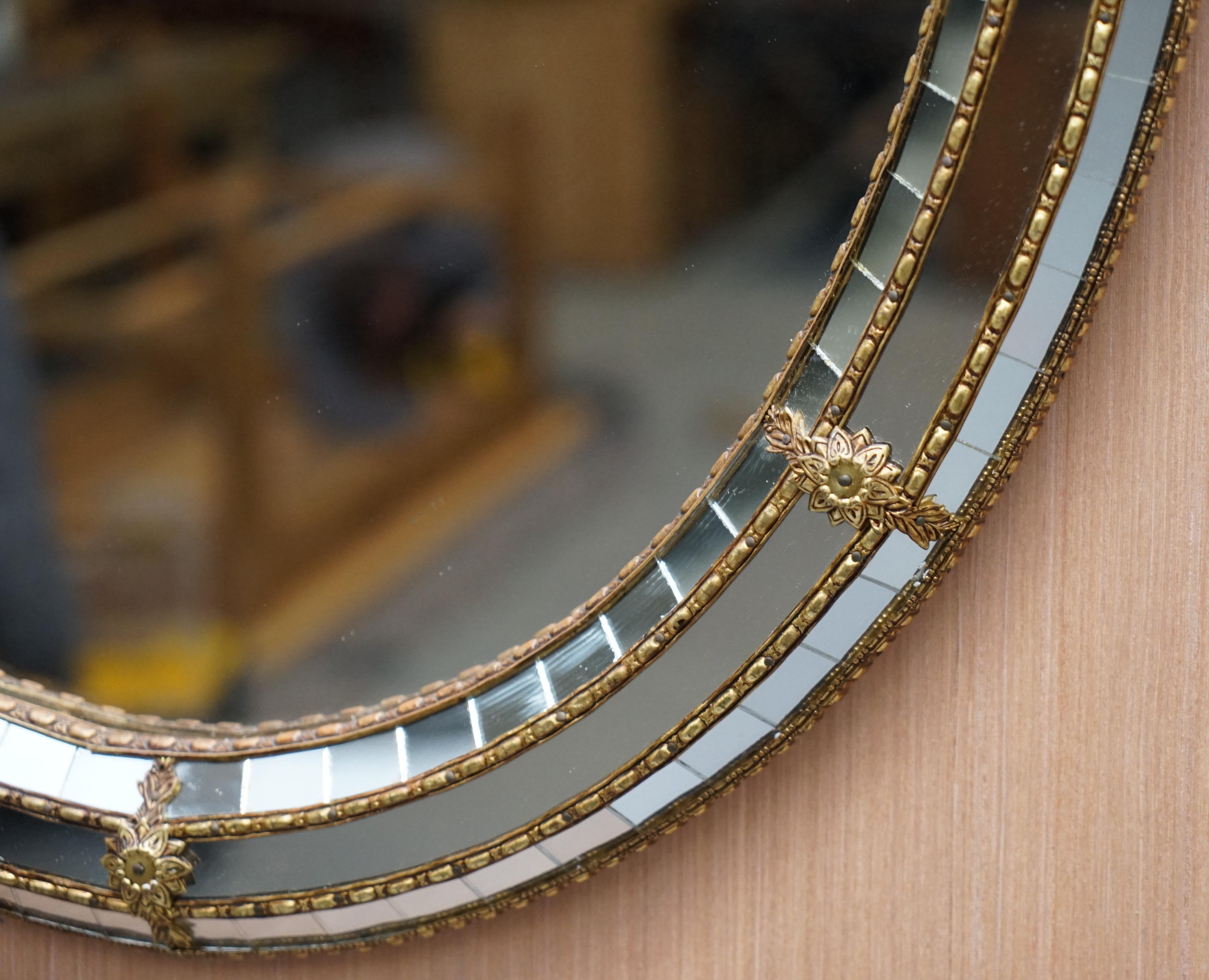 Stunning Venetian Oval Mirror with Mosaic Mirror Tiles and Tripled Edged Boarder 2