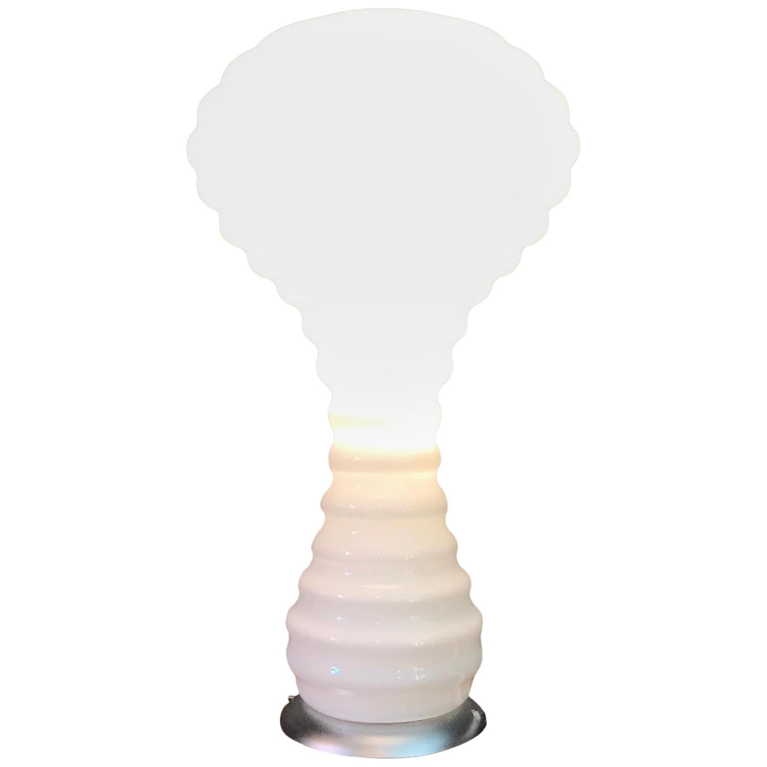 Stunning Verner Panton Table Lamp in Hand Blown Opaline Glass for Holmgaard For Sale