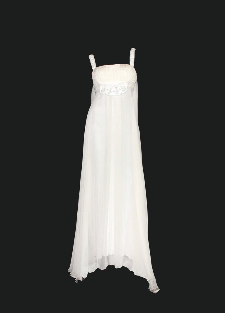 Stunning Versace Ivory Silk Goddess Maxi Dress Evening Bridal Wedding ...