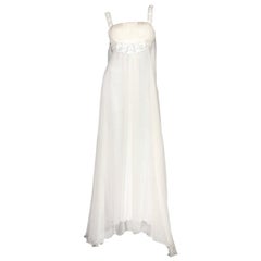 Atemberaubendes Versace Elfenbeinfarbenes Seiden-Göttin Maxikleid Abend Braut-Hochzeitskleid