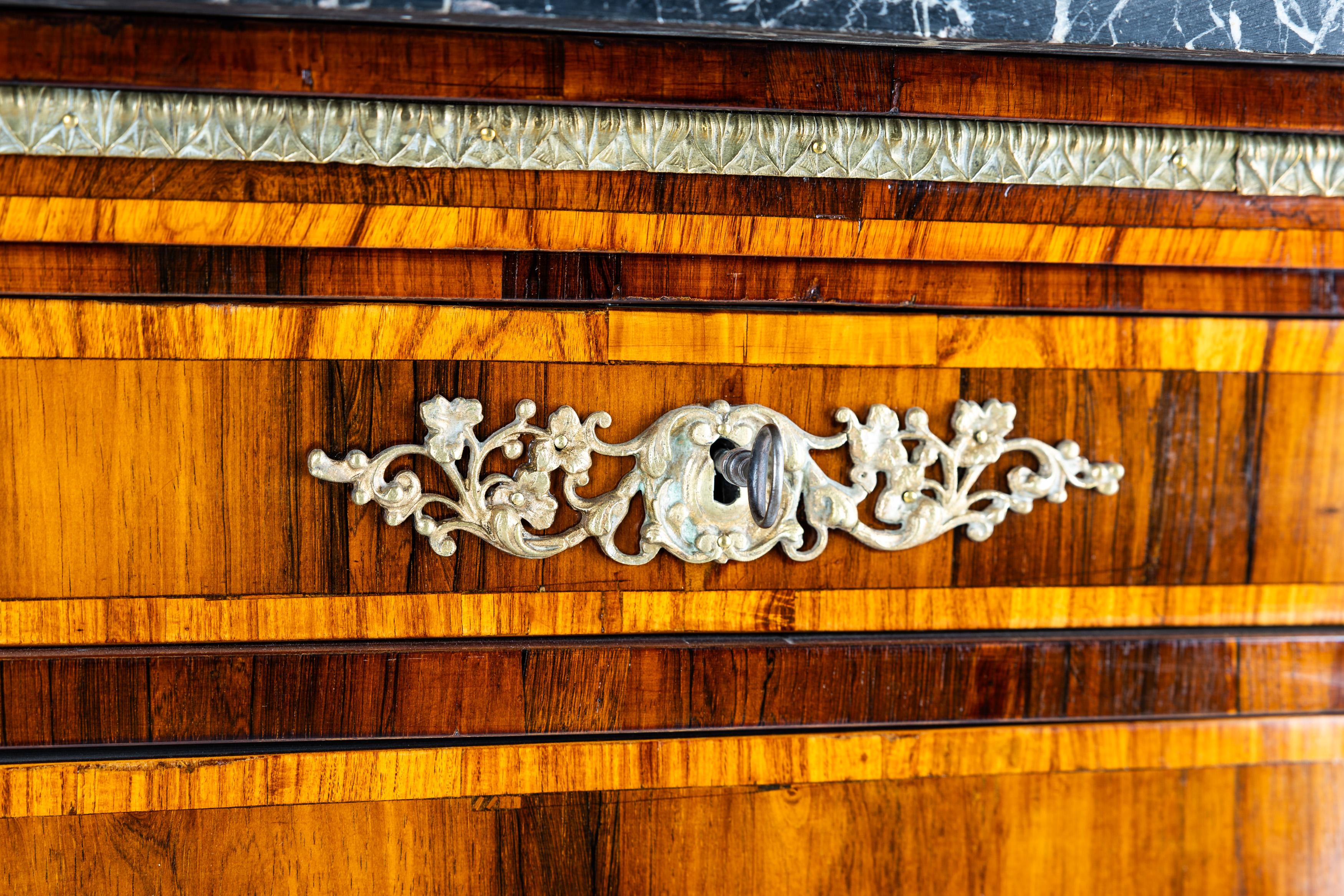 Stunning Vertiko with marquetry, half cabinet, Napoleon III, 1880s, France For Sale 3