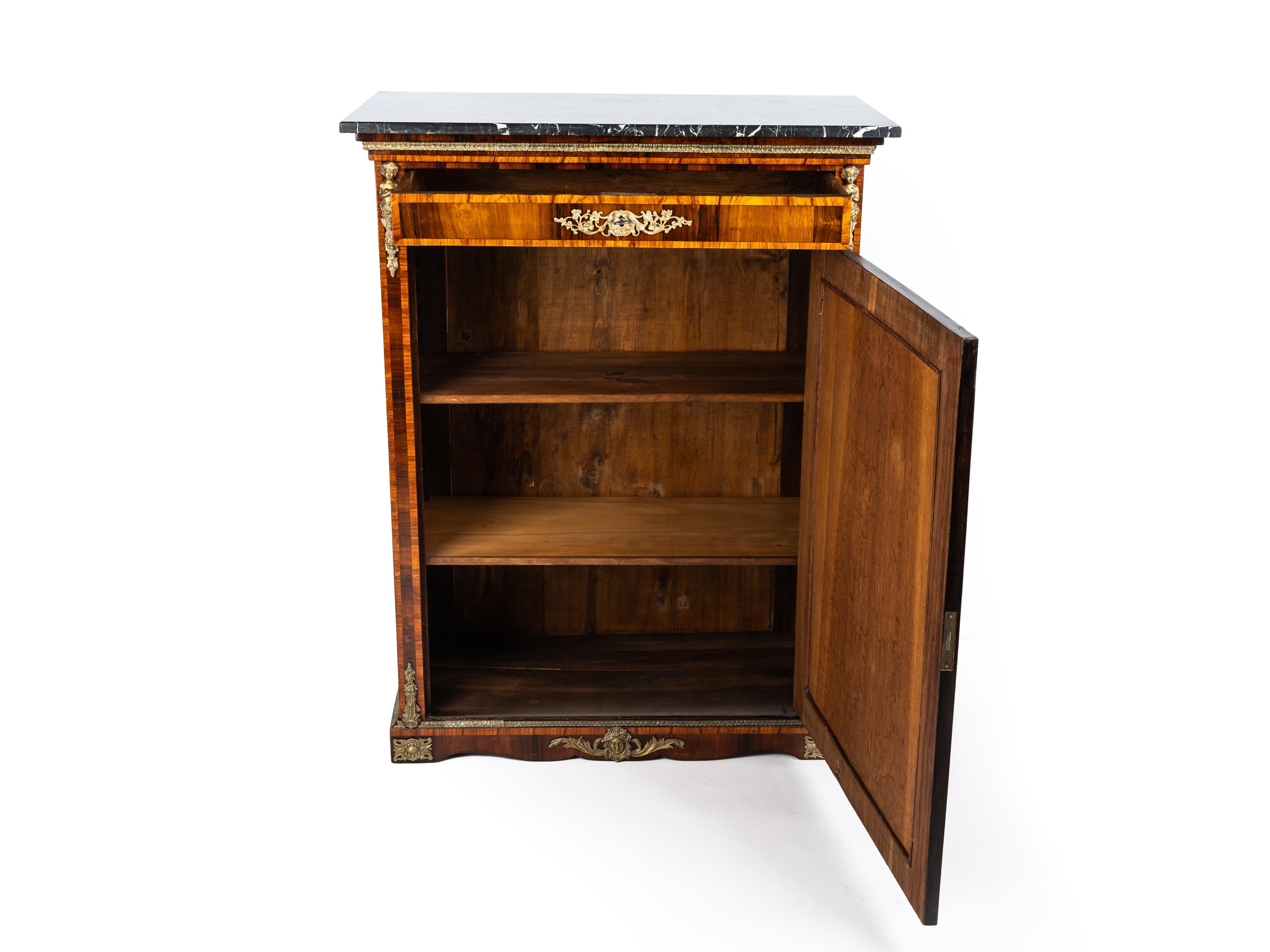 Stunning Vertiko with marquetry, half cabinet, Napoleon III, 1880s, France For Sale 6