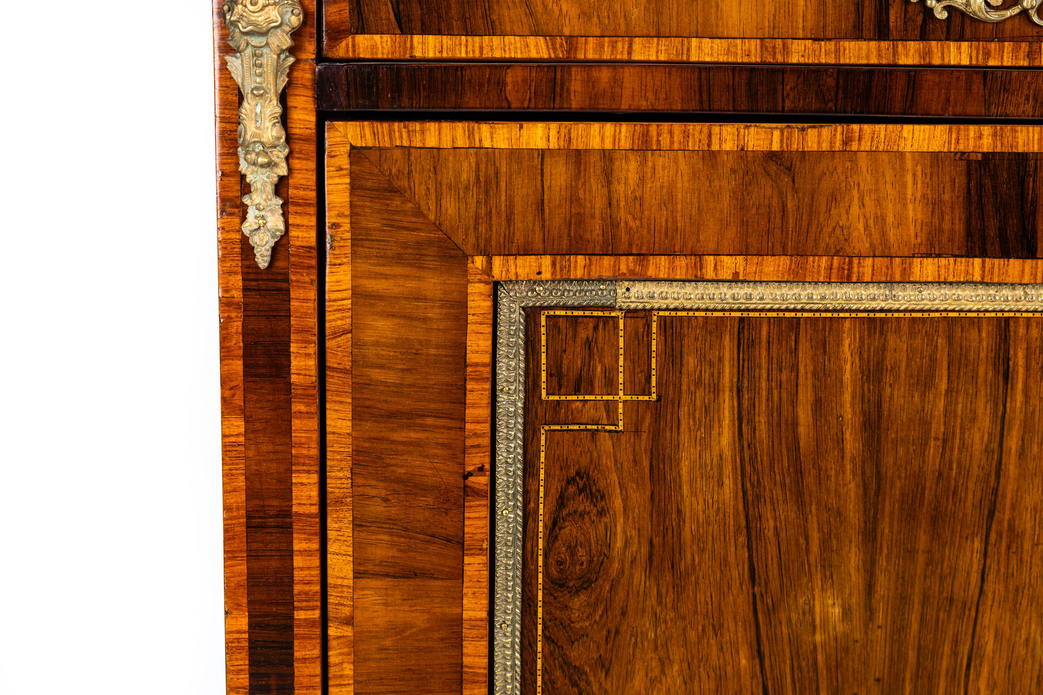 Stunning Vertiko with marquetry, half cabinet, Napoleon III, 1880s, France For Sale 7