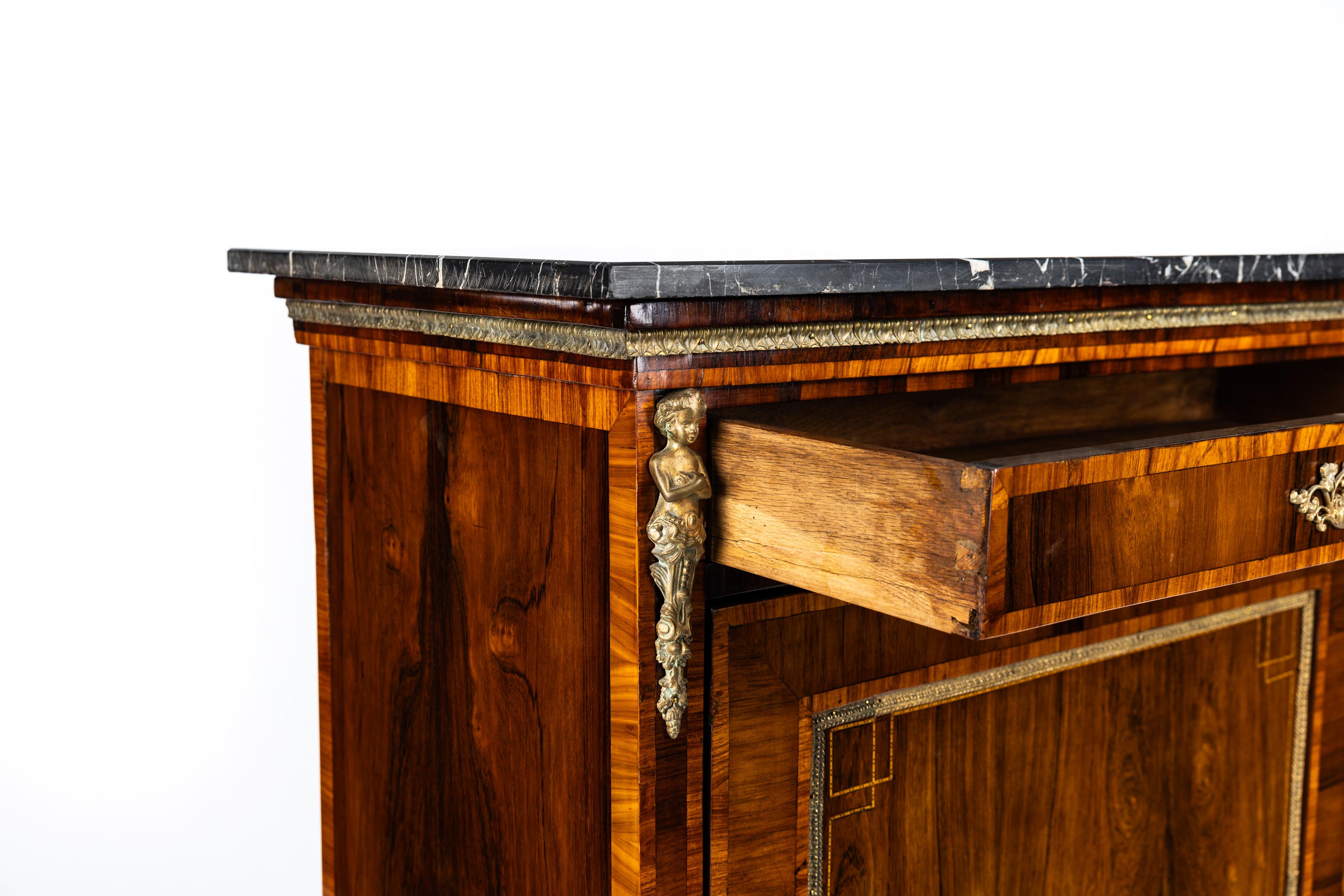Stunning Vertiko with marquetry, half cabinet, Napoleon III, 1880s, France For Sale 9